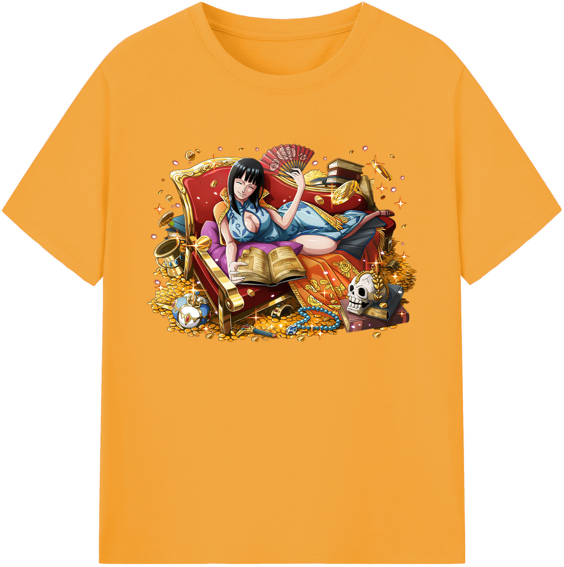 ワンピース ニコ・ロビン ONE PIECE Nico Robin 綿100％ メンズ半袖Tシャツ｜肌触りやわらか＆通気性