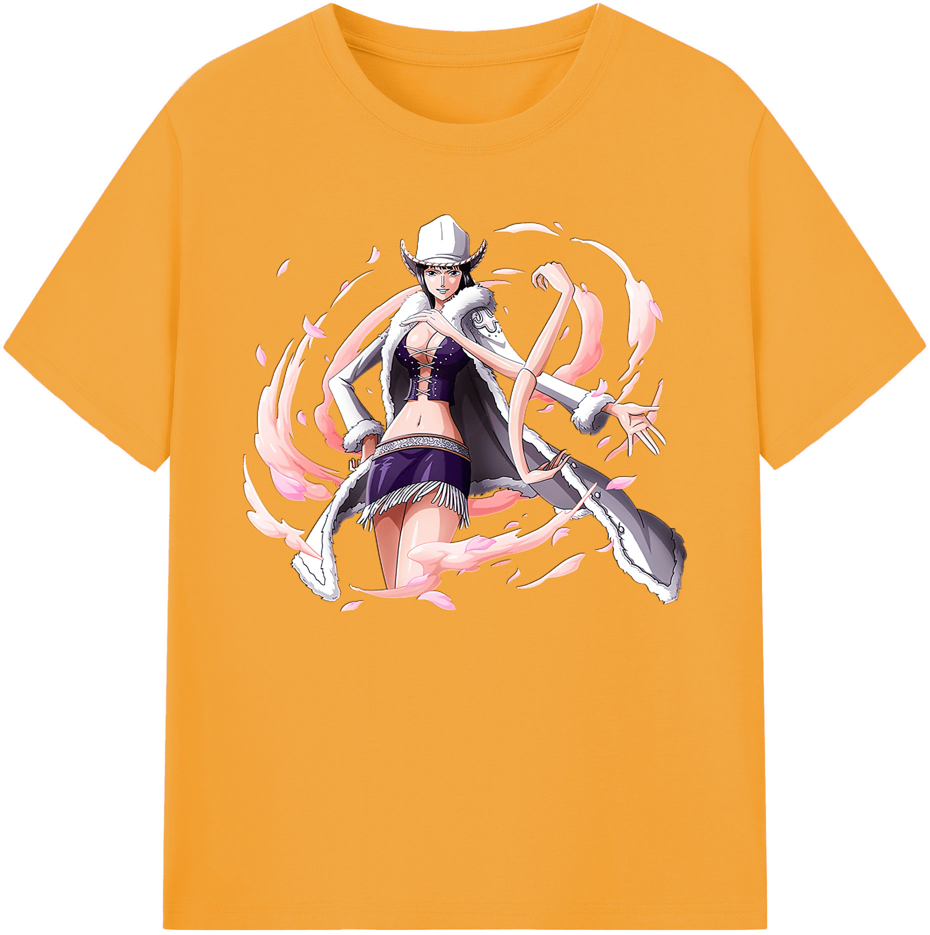 ワンピース ニコ・ロビン ONE PIECE Nico Robin 綿100％ メンズ半袖Tシャツ｜肌触りやわらか＆通気性