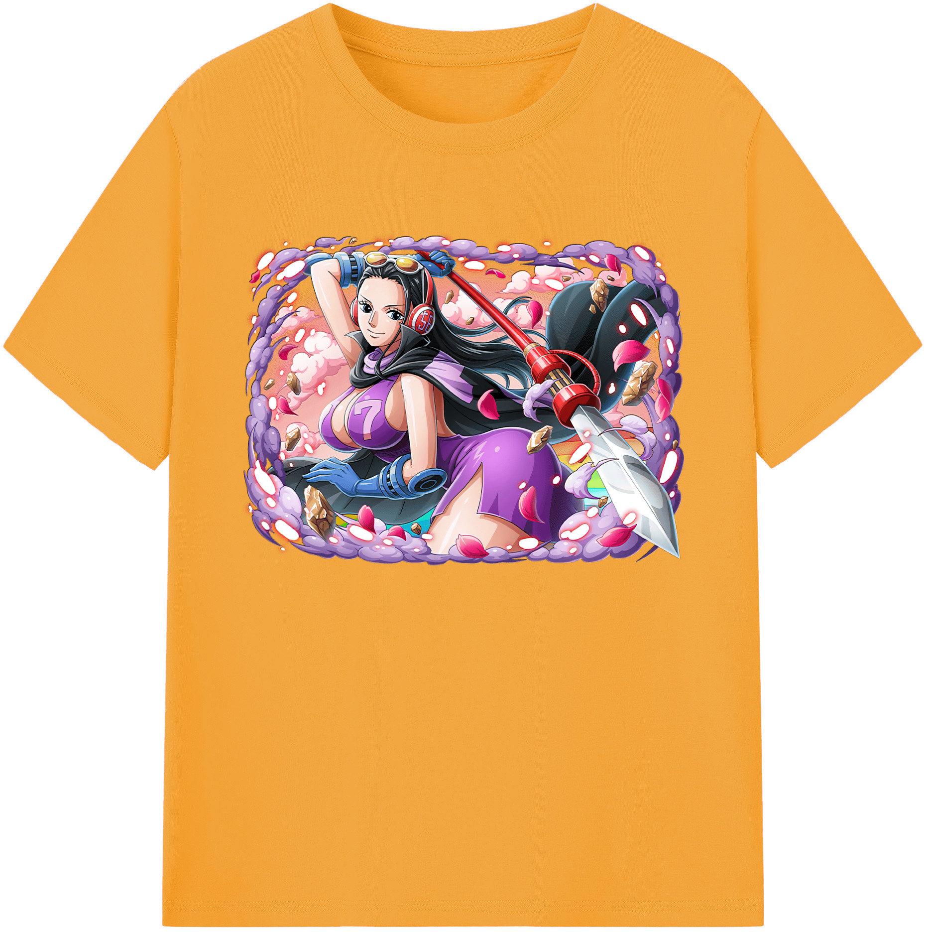 ワンピース ニコ・ロビン ONE PIECE Nico Robin 綿100％ メンズ半袖Tシャツ｜肌触りやわらか＆通気性