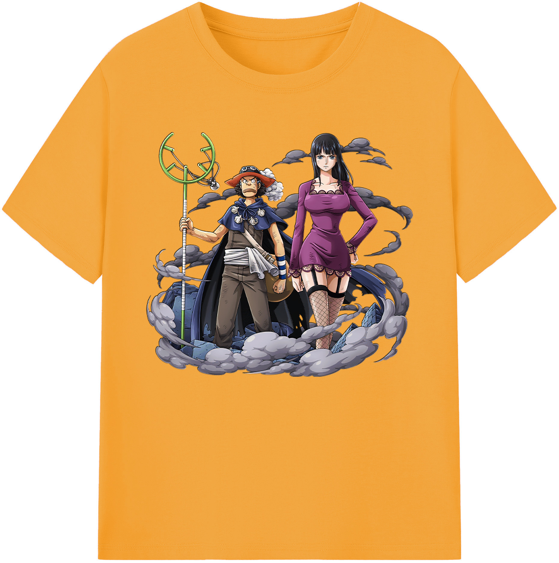 ワンピース ニコ・ロビン ONE PIECE Nico Robin 綿100％ メンズ半袖Tシャツ｜肌触りやわらか＆通気性