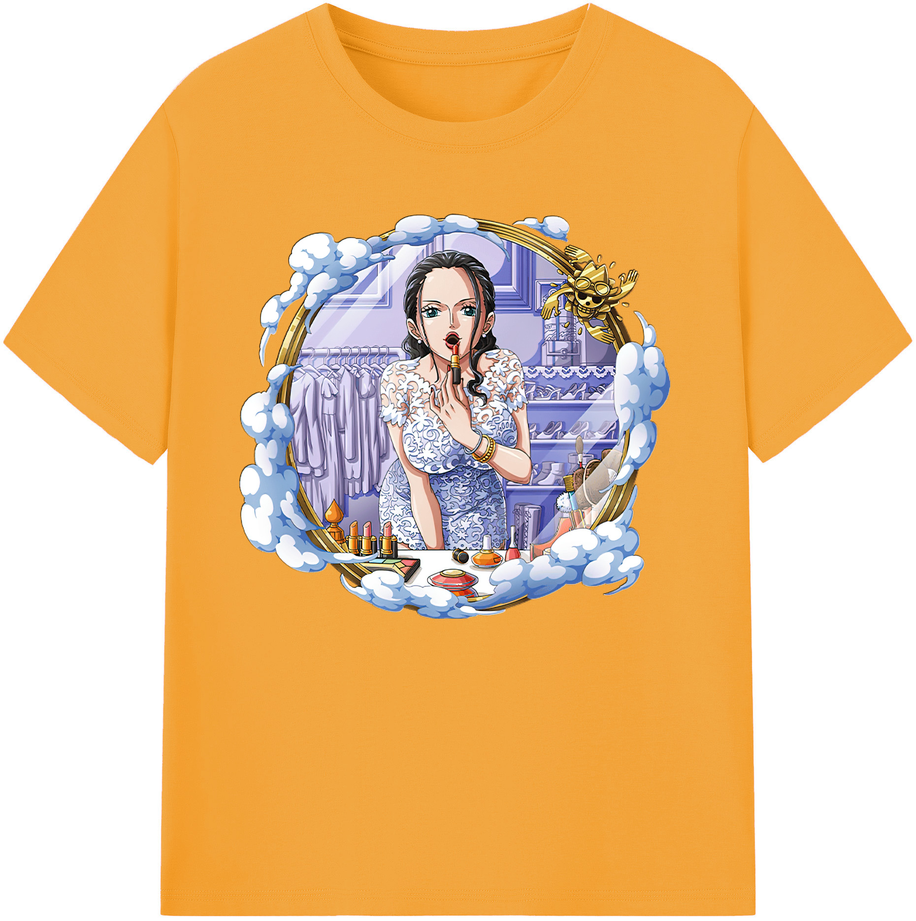 ワンピース ニコ・ロビン ONE PIECE Nico Robin 綿100％ メンズ半袖Tシャツ｜肌触りやわらか＆通気性