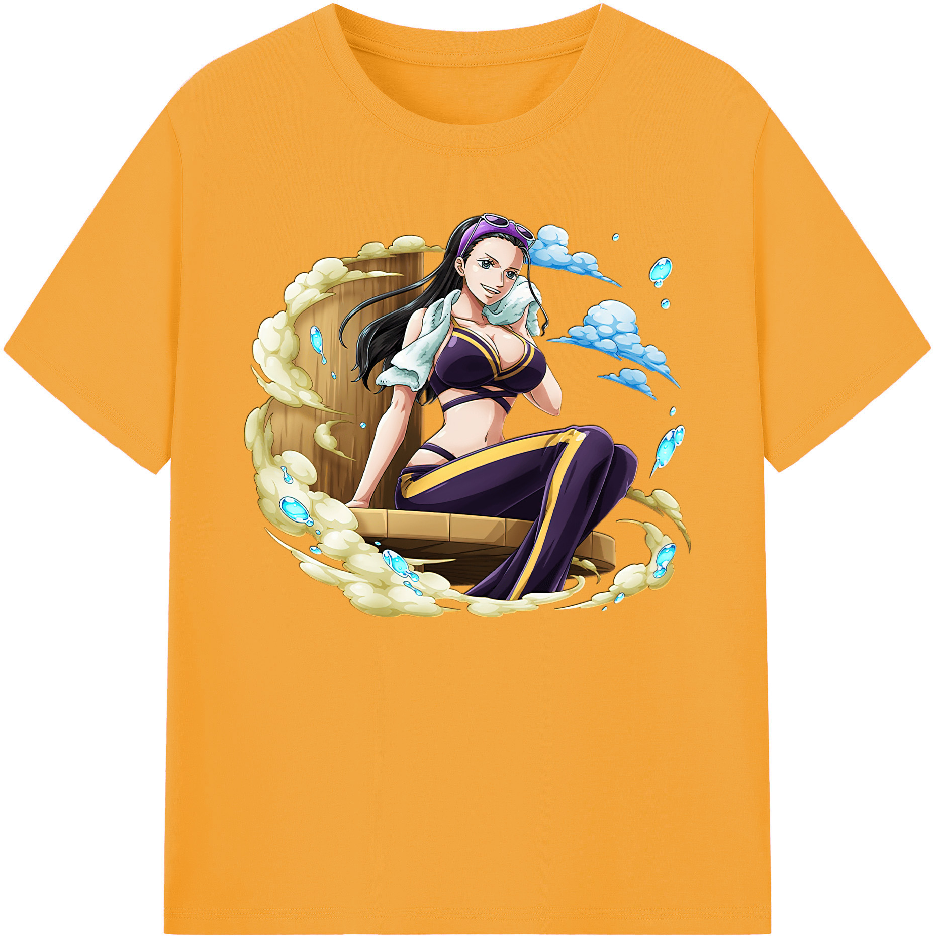 ワンピース ニコ・ロビン ONE PIECE Nico Robin 綿100％ メンズ半袖Tシャツ｜肌触りやわらか＆通気性