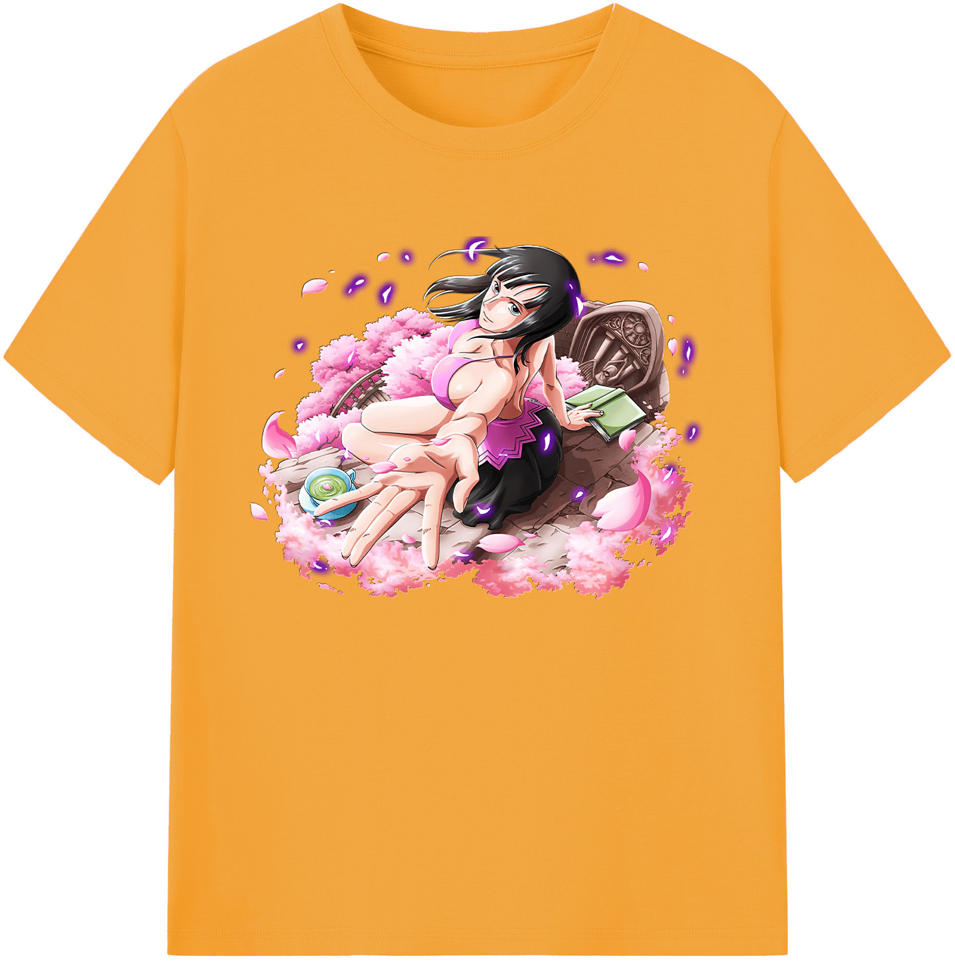 ワンピース ニコ・ロビン ONE PIECE Nico Robin 綿100％ メンズ半袖Tシャツ｜肌触りやわらか＆通気性