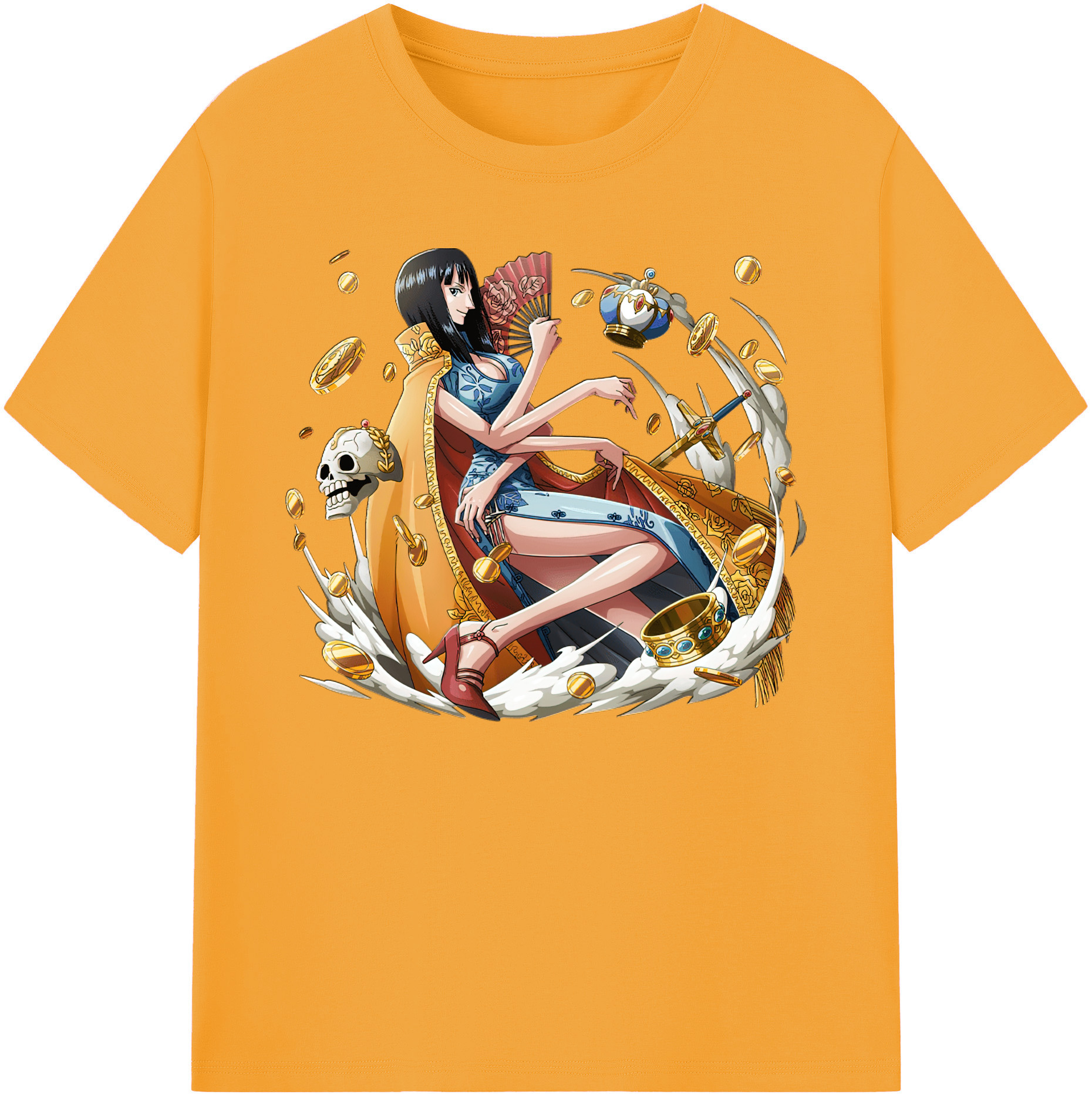 ワンピース ニコ・ロビン ONE PIECE Nico Robin 綿100％ メンズ半袖Tシャツ｜肌触りやわらか＆通気性