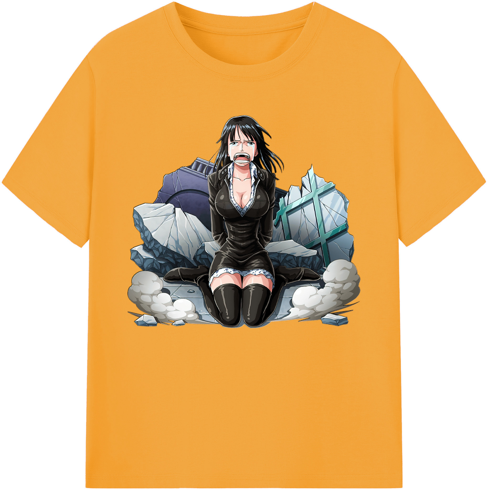 ワンピース ニコ・ロビン ONE PIECE Nico Robin 綿100％ メンズ半袖Tシャツ｜肌触りやわらか＆通気性