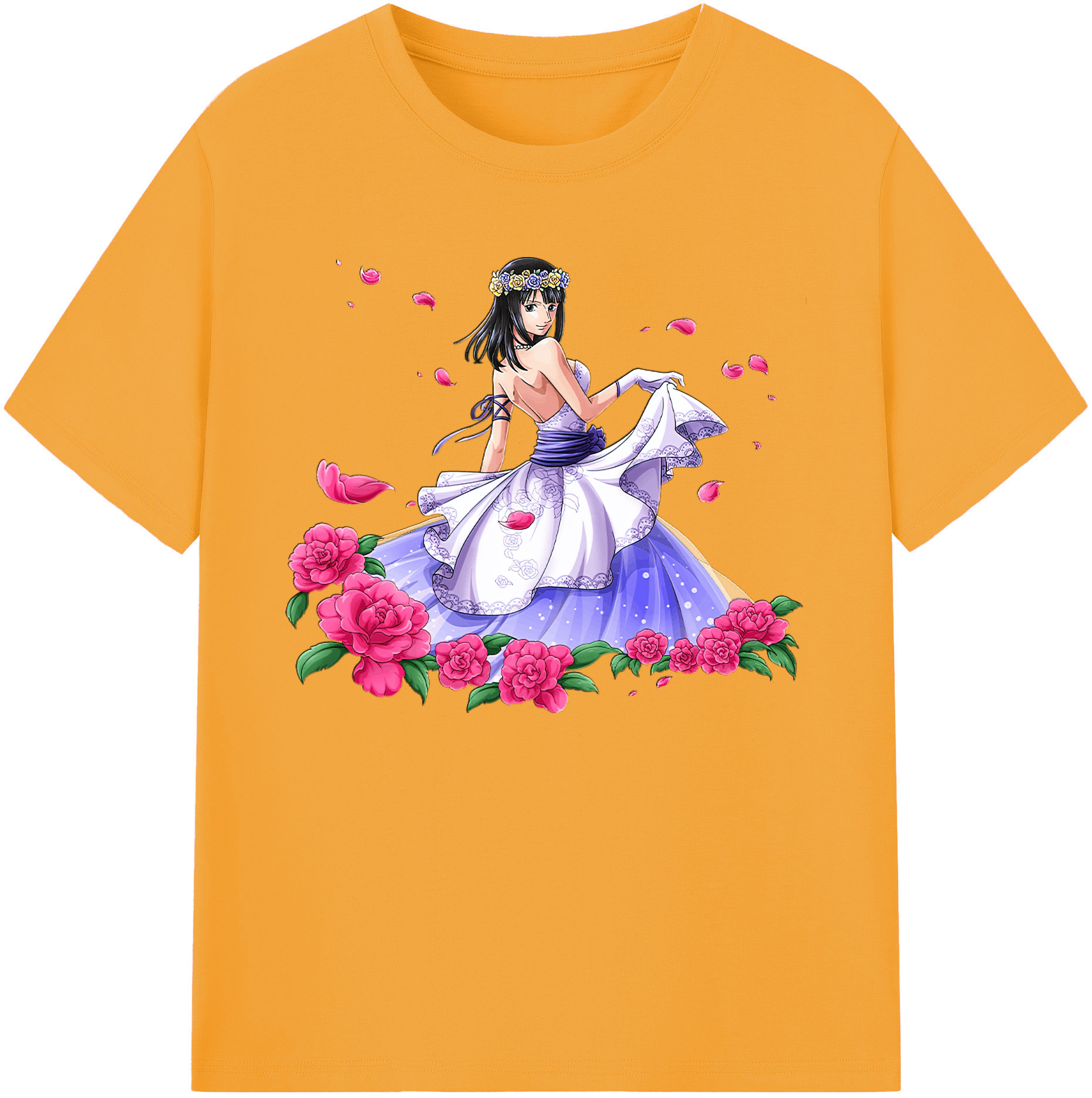 ワンピース ニコ・ロビン ONE PIECE Nico Robin 綿100％ メンズ半袖Tシャツ｜肌触りやわらか＆通気性