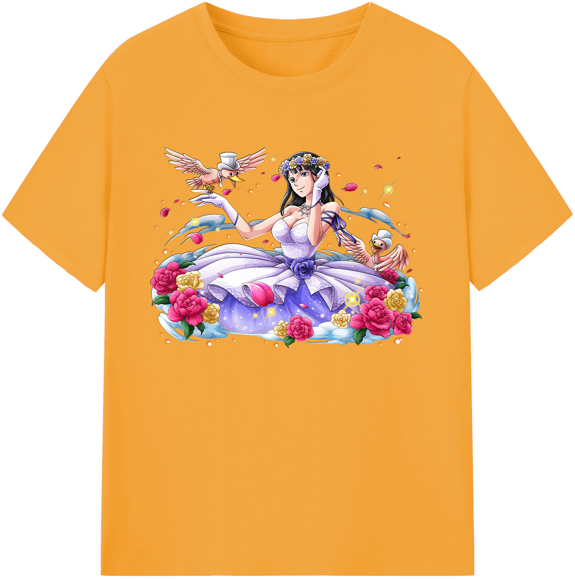 ワンピース ニコ・ロビン ONE PIECE Nico Robin 綿100％ メンズ半袖Tシャツ｜肌触りやわらか＆通気性