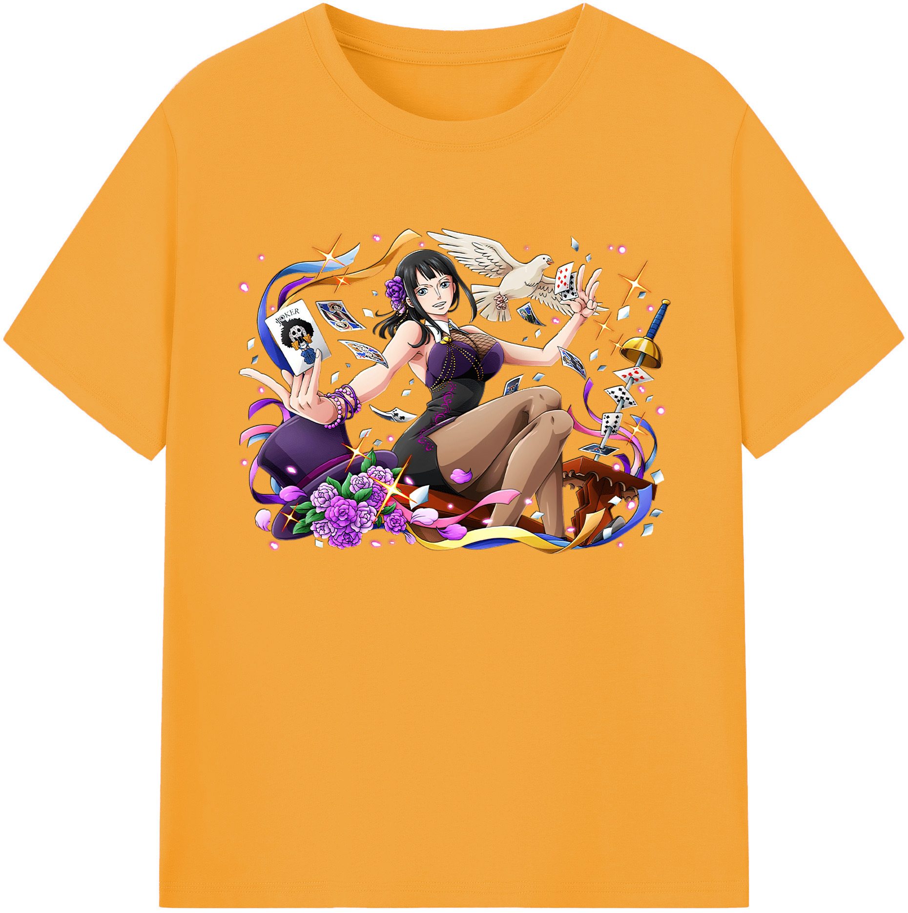 ワンピース ニコ・ロビン ONE PIECE Nico Robin 綿100％ メンズ半袖Tシャツ｜肌触りやわらか＆通気性