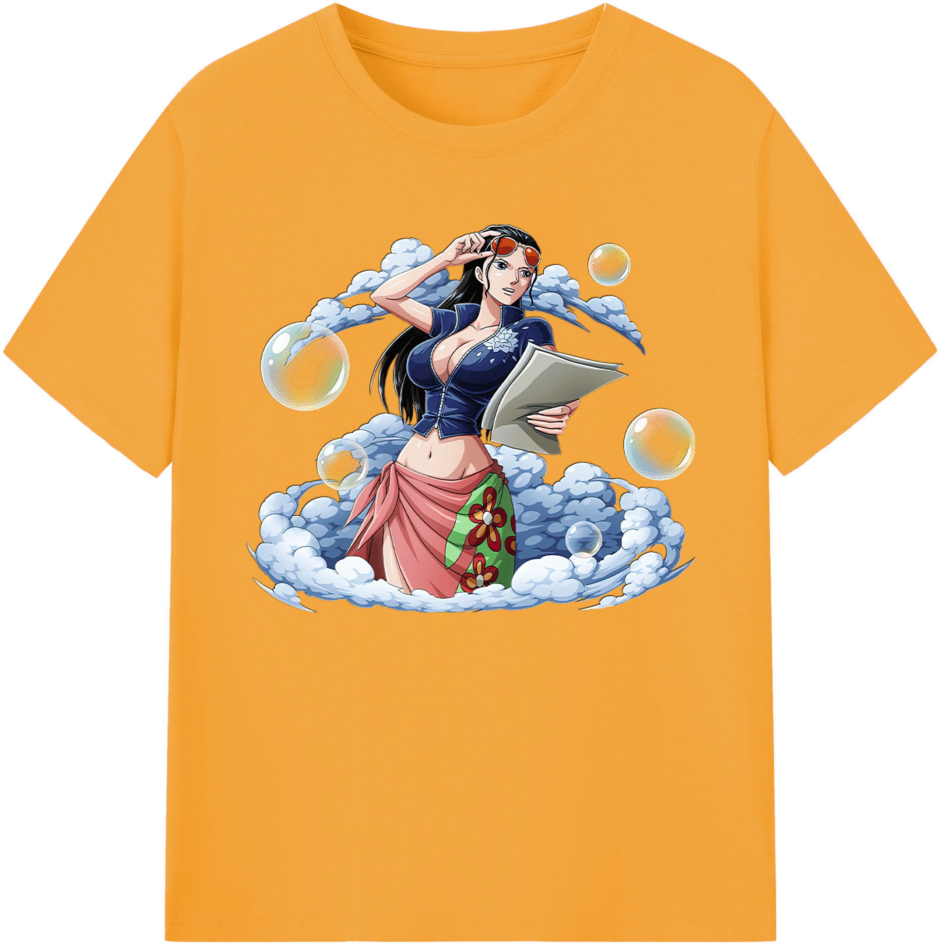 ワンピース ニコ・ロビン ONE PIECE Nico Robin 綿100％ メンズ半袖Tシャツ｜肌触りやわらか＆通気性