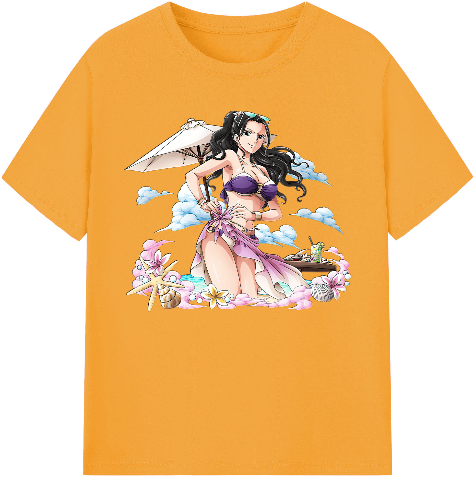 ワンピース ニコ・ロビン ONE PIECE Nico Robin 綿100％ メンズ半袖Tシャツ｜肌触りやわらか＆通気性
