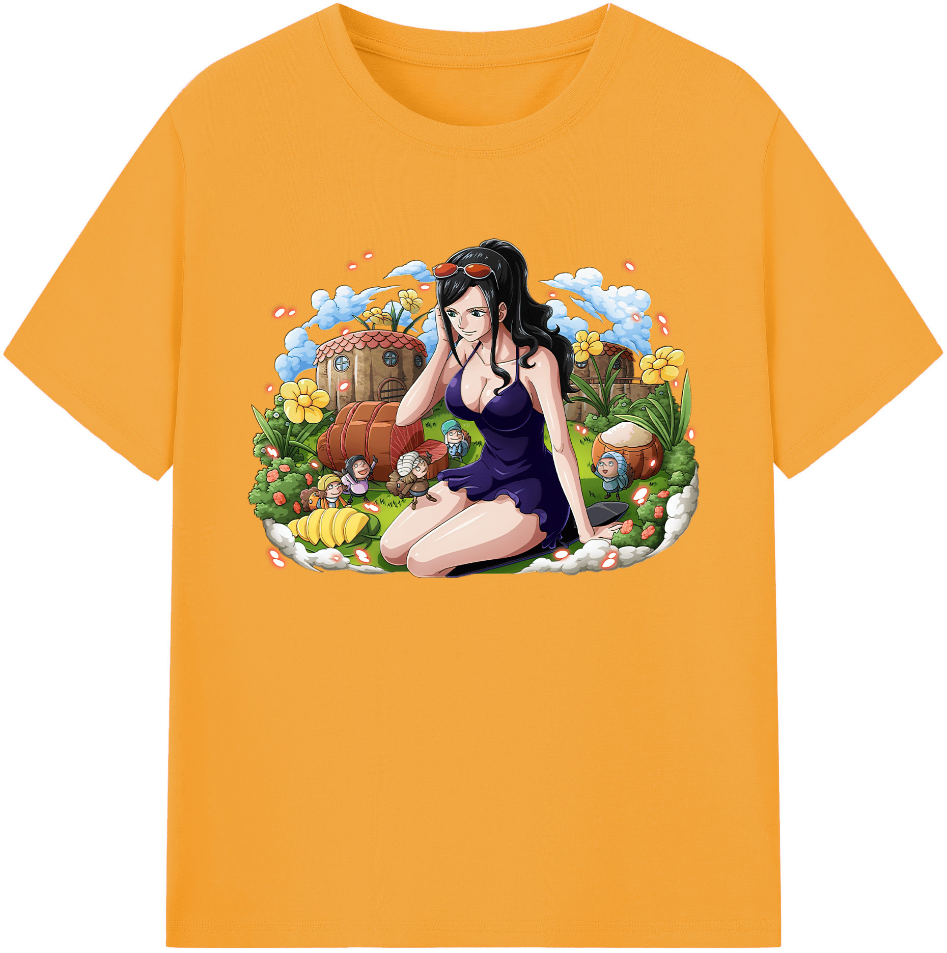 ワンピース ニコ・ロビン ONE PIECE Nico Robin 綿100％ メンズ半袖Tシャツ｜肌触りやわらか＆通気性