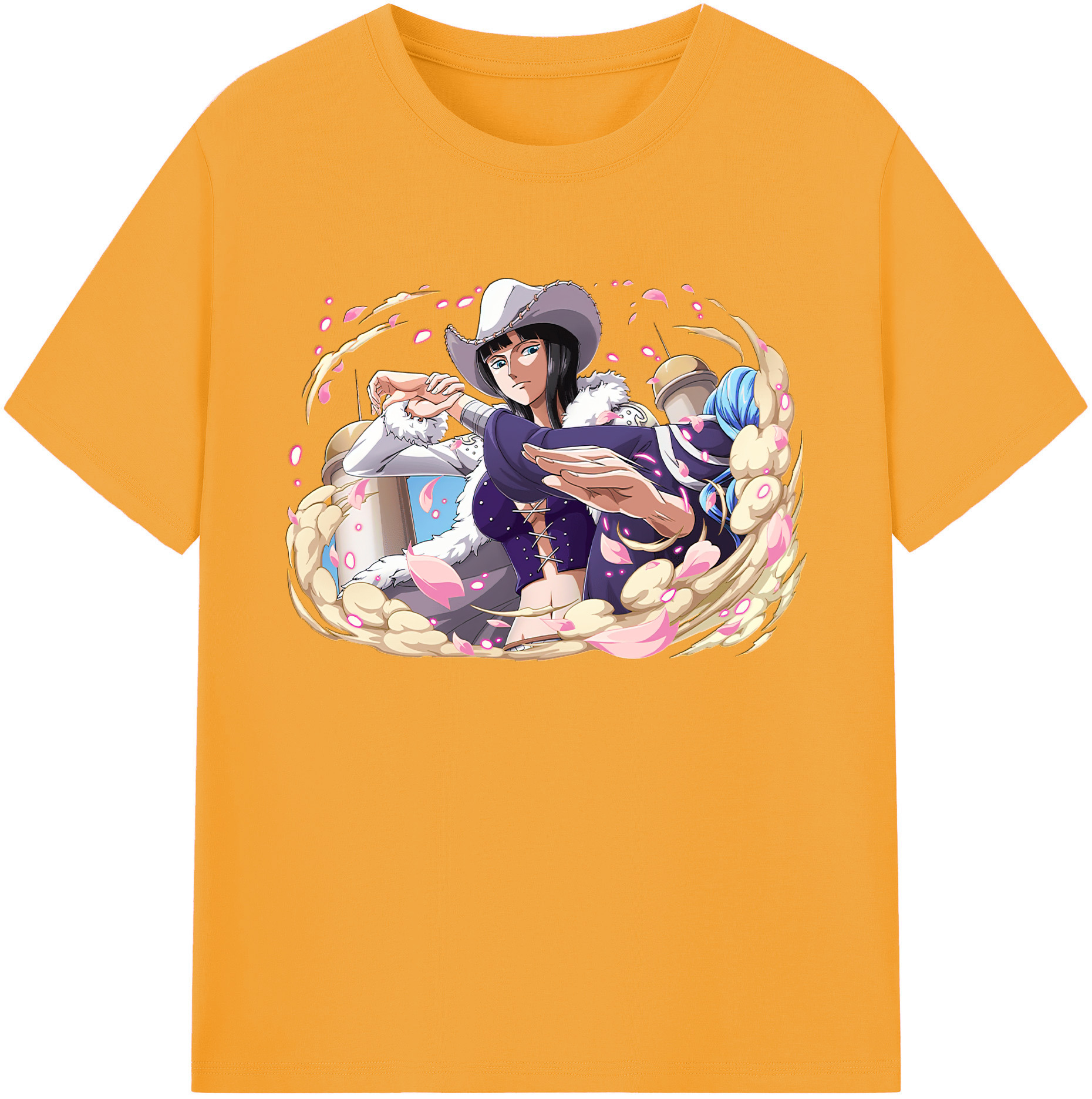 ワンピース ニコ・ロビン ONE PIECE Nico Robin 綿100％ メンズ半袖Tシャツ｜肌触りやわらか＆通気性