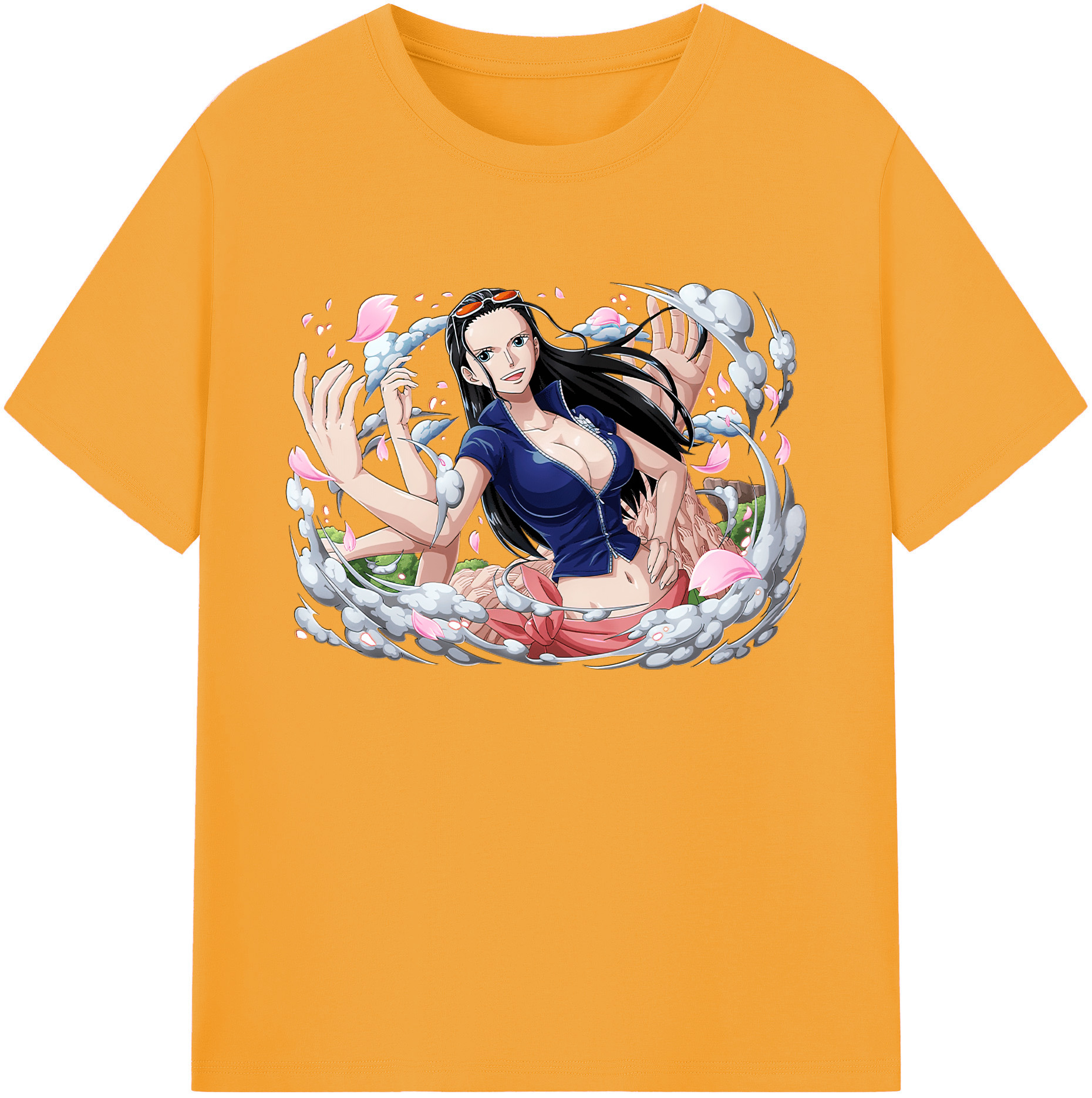 ワンピース ニコ・ロビン ONE PIECE Nico Robin 綿100％ メンズ半袖Tシャツ｜肌触りやわらか＆通気性