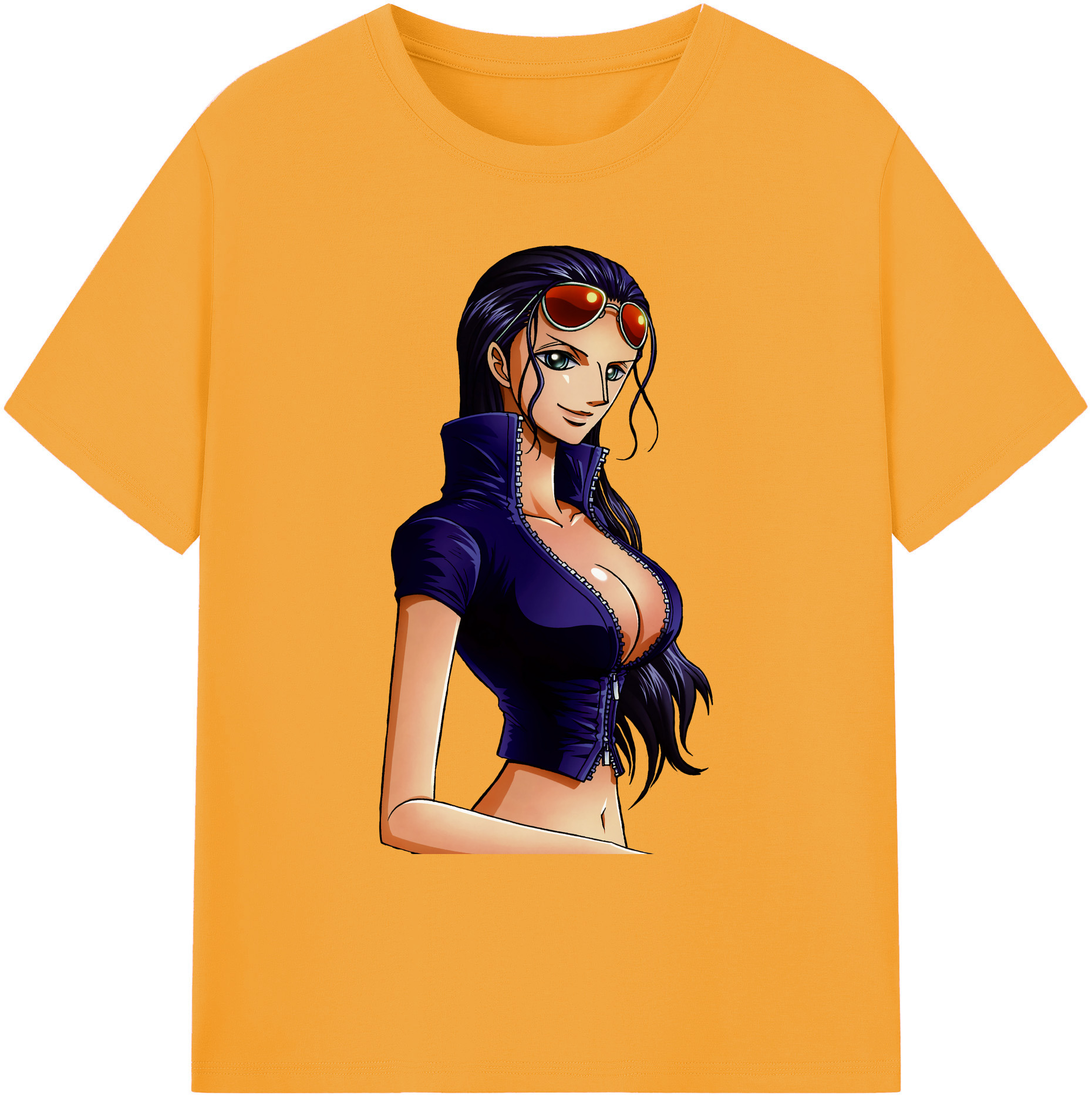 ワンピース ニコ・ロビン ONE PIECE Nico Robin 綿100％ メンズ半袖Tシャツ｜肌触りやわらか＆通気性