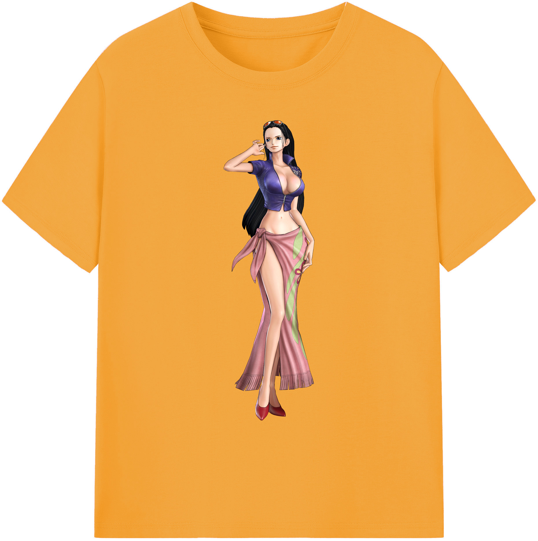 ワンピース ニコ・ロビン ONE PIECE Nico Robin 綿100％ メンズ半袖Tシャツ｜肌触りやわらか＆通気性