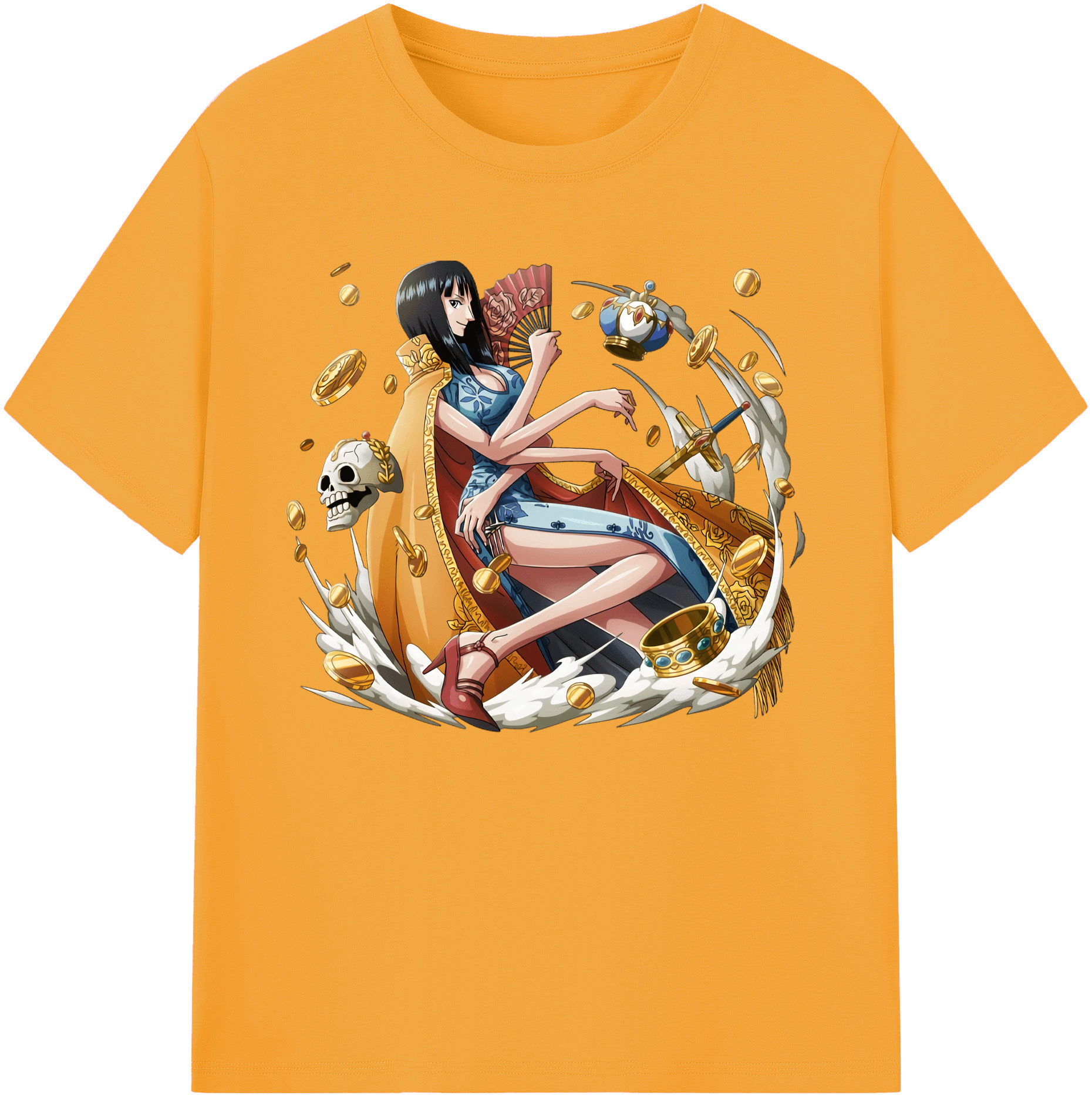 ワンピース ニコ・ロビン ONE PIECE Nico Robin 綿100％ メンズ半袖Tシャツ｜肌触りやわらか＆通気性