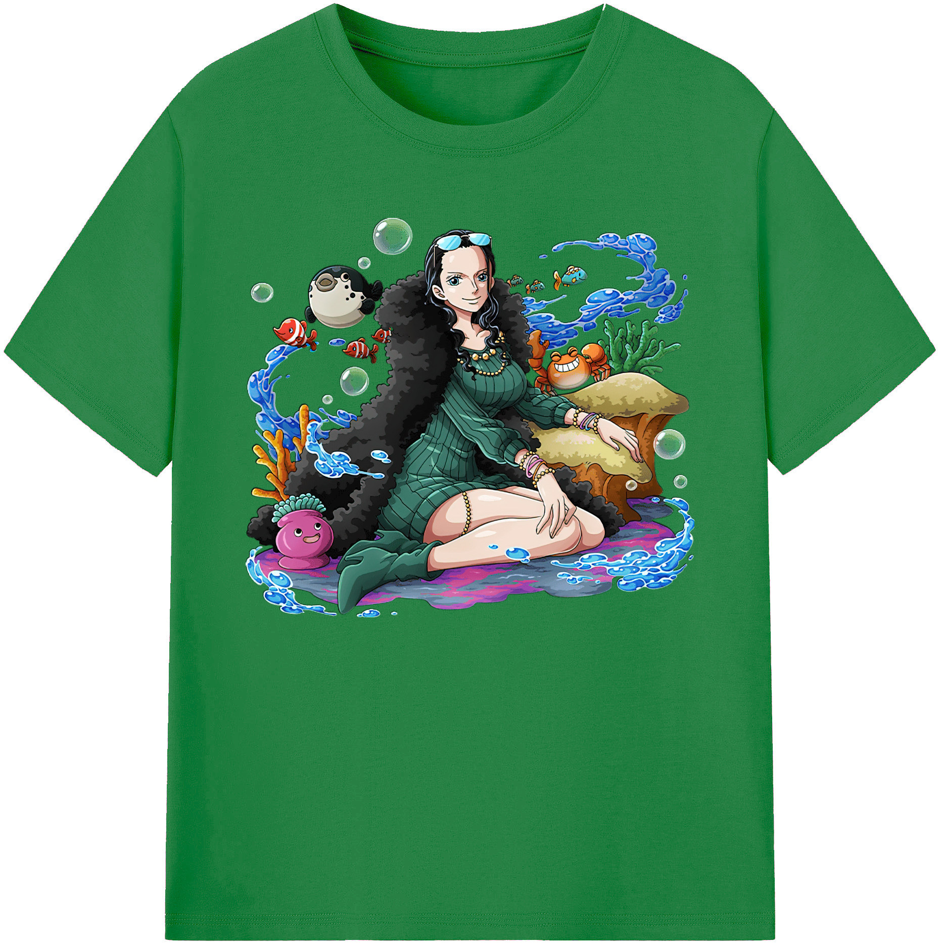 ワンピース ニコ・ロビン ONE PIECE Nico Robin 綿100％ メンズ半袖Tシャツ｜肌触りやわらか＆通気性