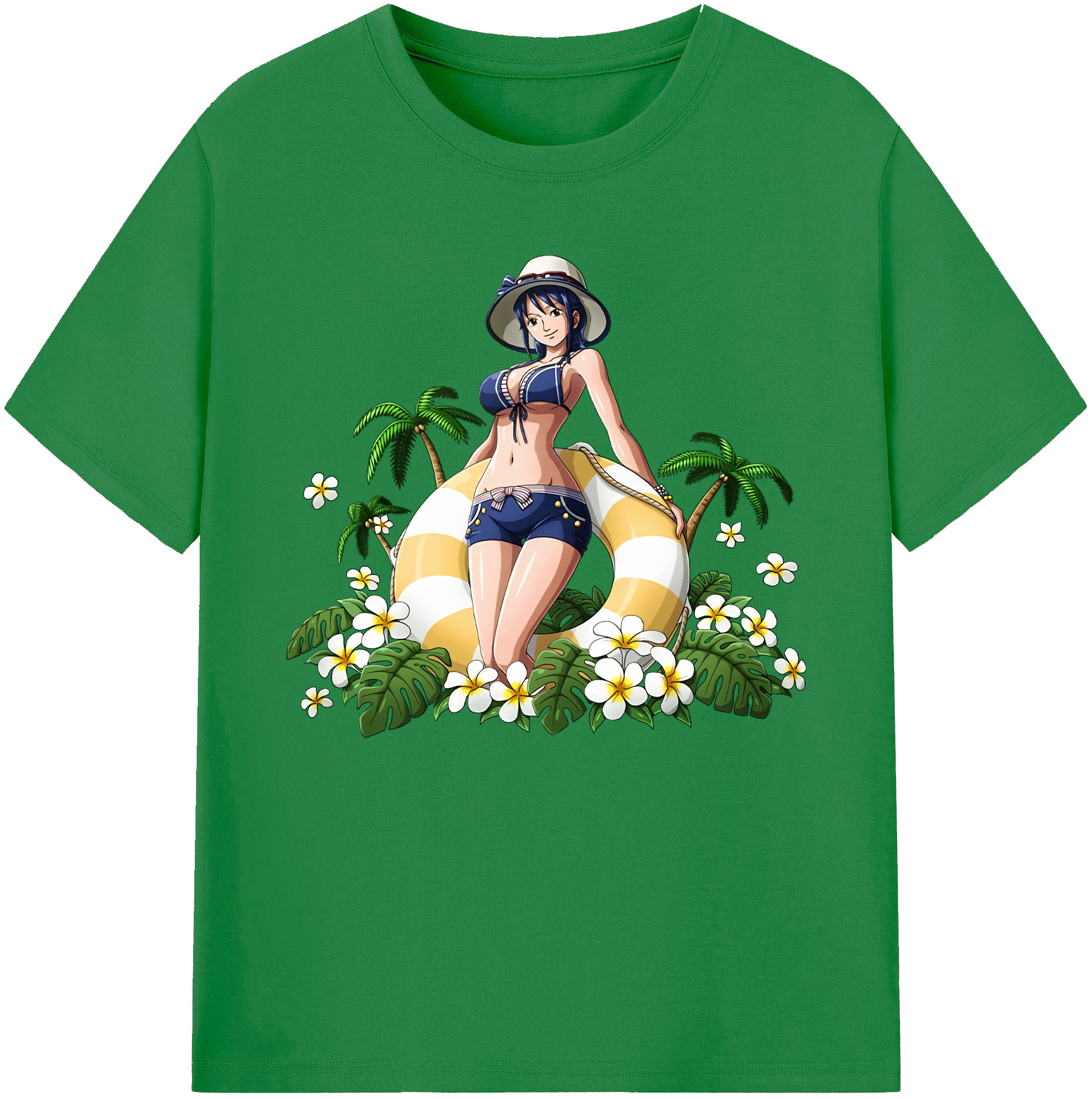 ワンピース ニコ・ロビン ONE PIECE Nico Robin 綿100％ メンズ半袖Tシャツ｜肌触りやわらか＆通気性