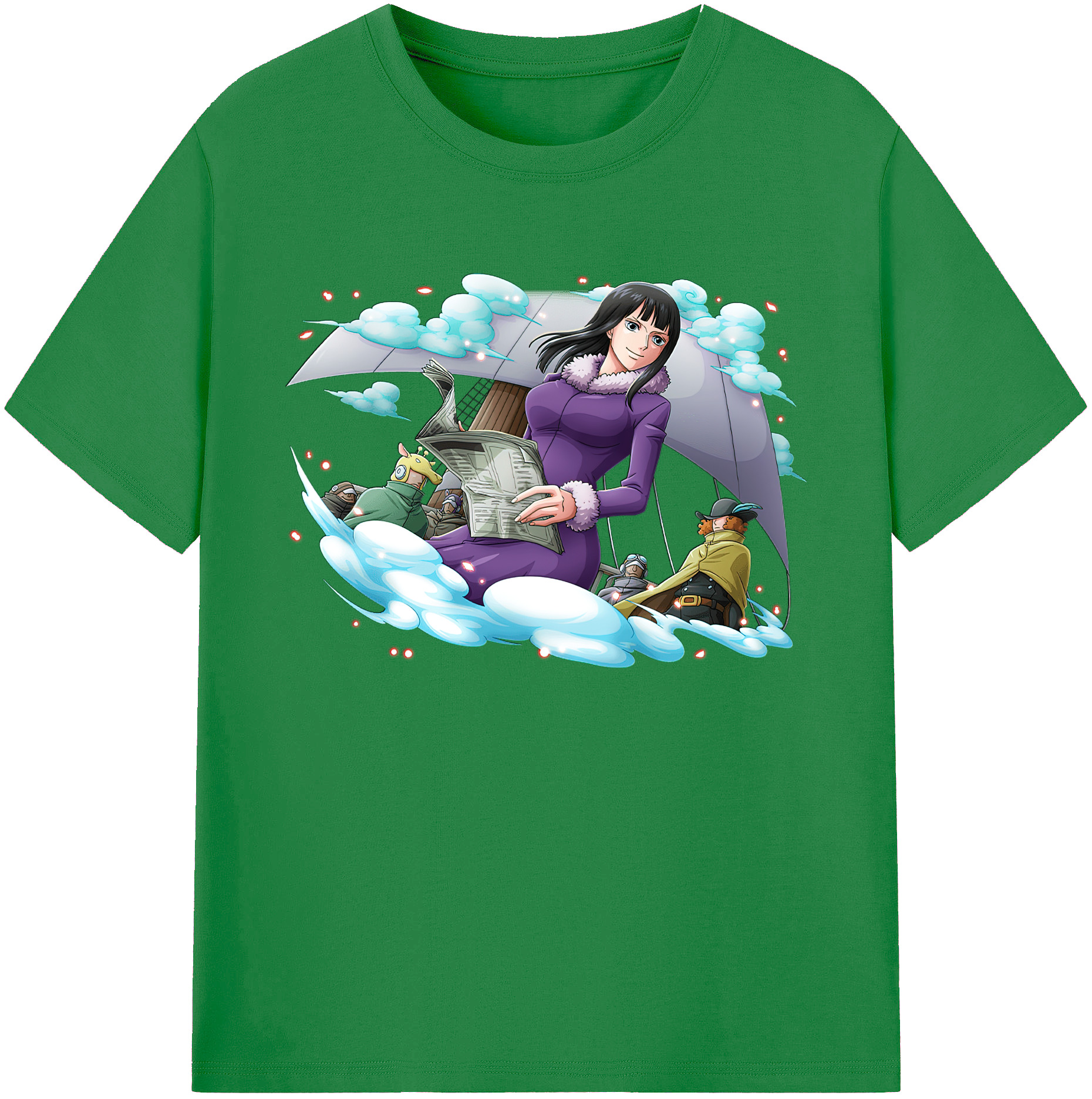 ワンピース ニコ・ロビン ONE PIECE Nico Robin 綿100％ メンズ半袖Tシャツ｜肌触りやわらか＆通気性