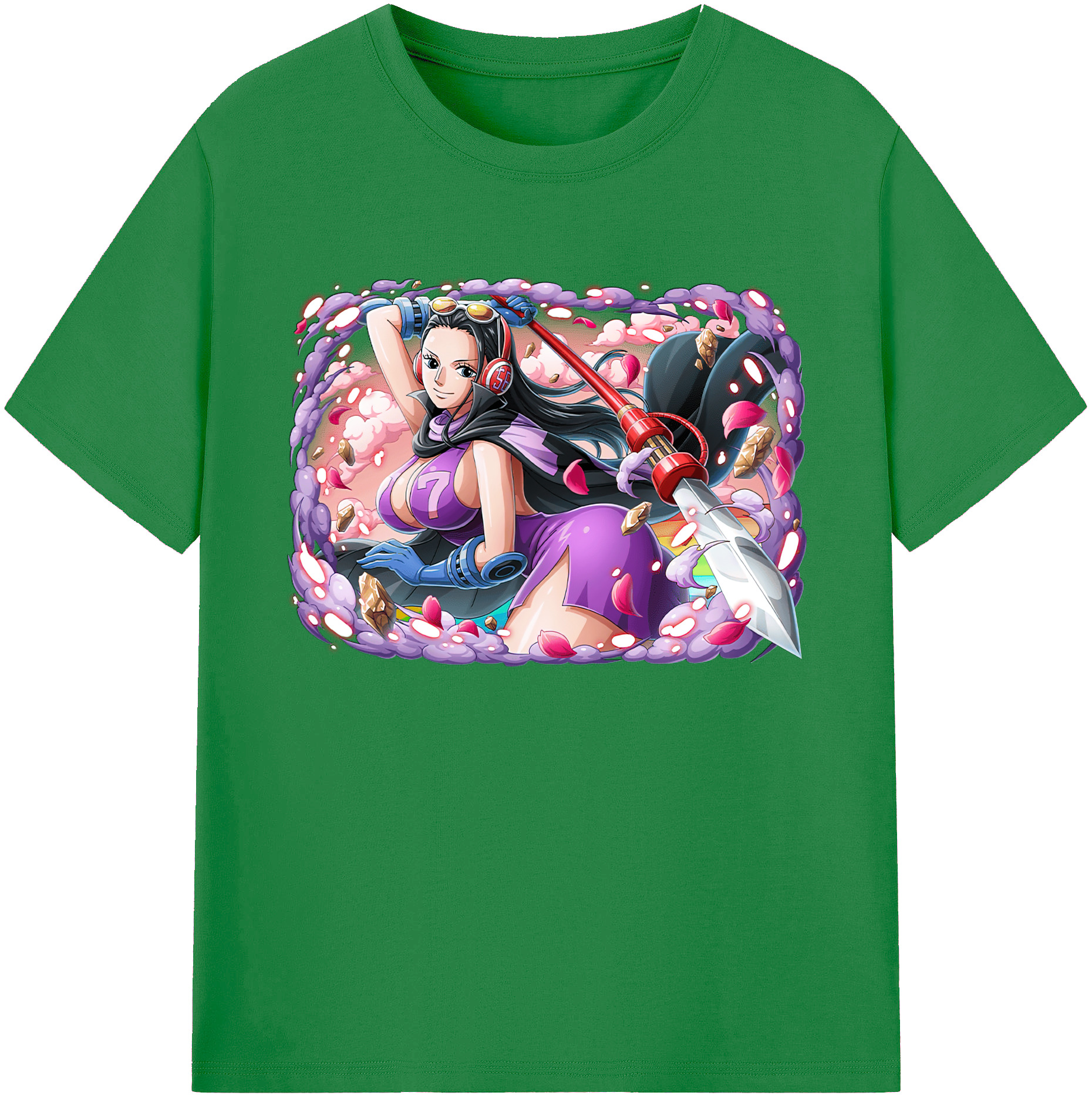 ワンピース ニコ・ロビン ONE PIECE Nico Robin 綿100％ メンズ半袖Tシャツ｜肌触りやわらか＆通気性