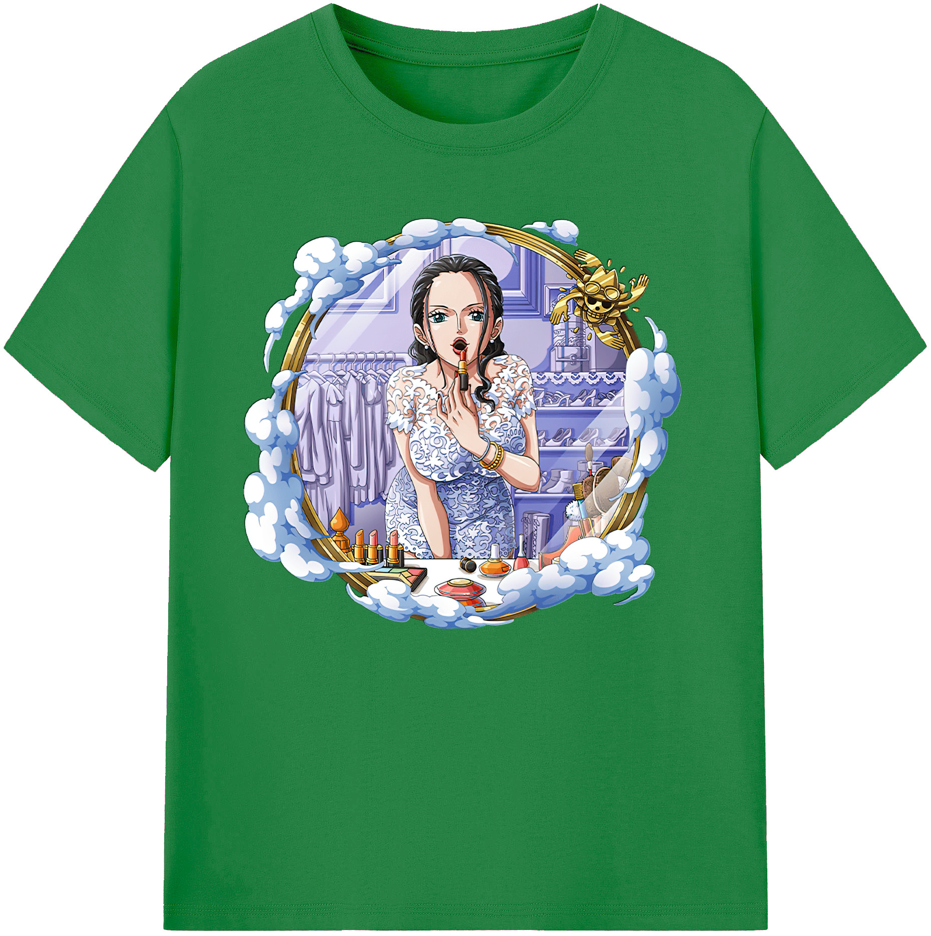 ワンピース ニコ・ロビン ONE PIECE Nico Robin 綿100％ メンズ半袖Tシャツ｜肌触りやわらか＆通気性