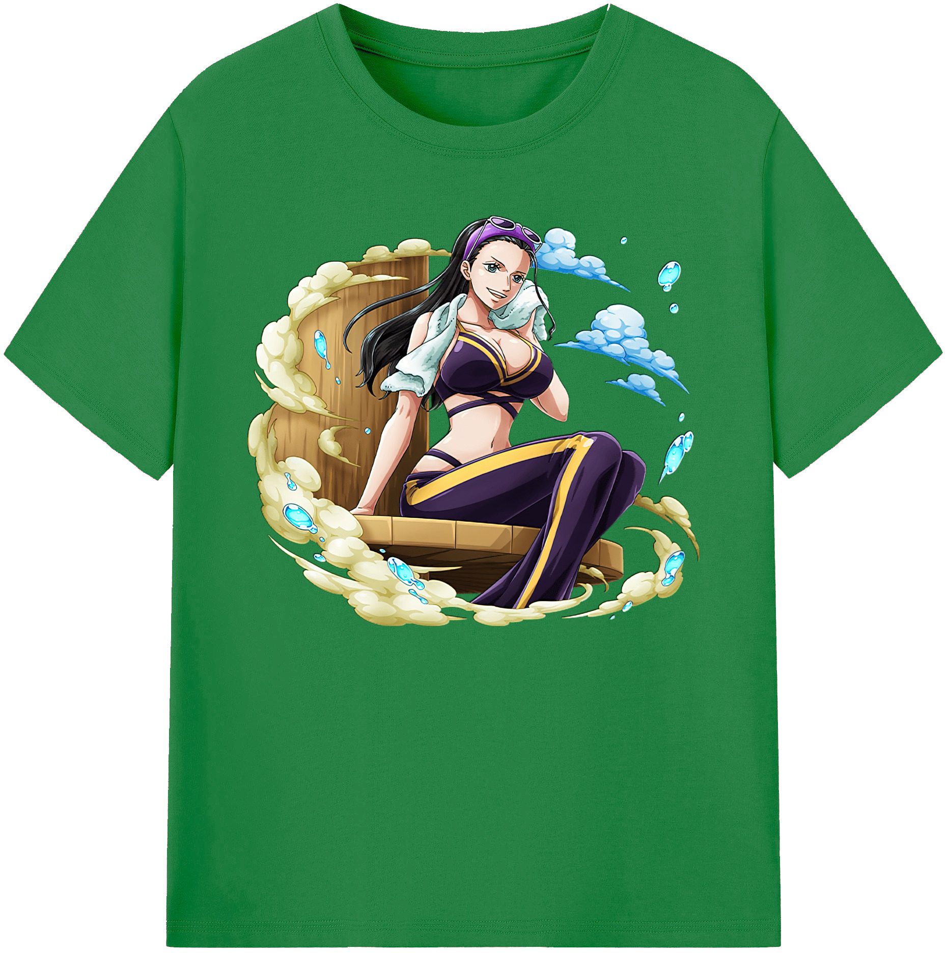 ワンピース ニコ・ロビン ONE PIECE Nico Robin 綿100％ メンズ半袖Tシャツ｜肌触りやわらか＆通気性