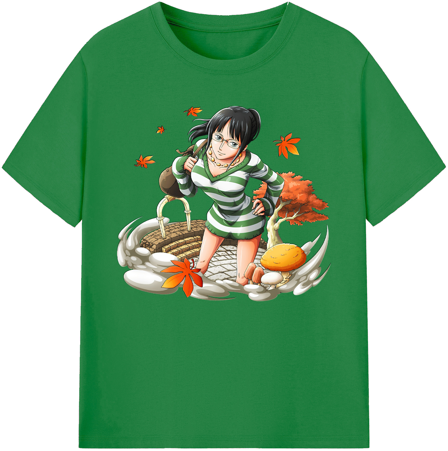 ワンピース ニコ・ロビン ONE PIECE Nico Robin 綿100％ メンズ半袖Tシャツ｜肌触りやわらか＆通気性