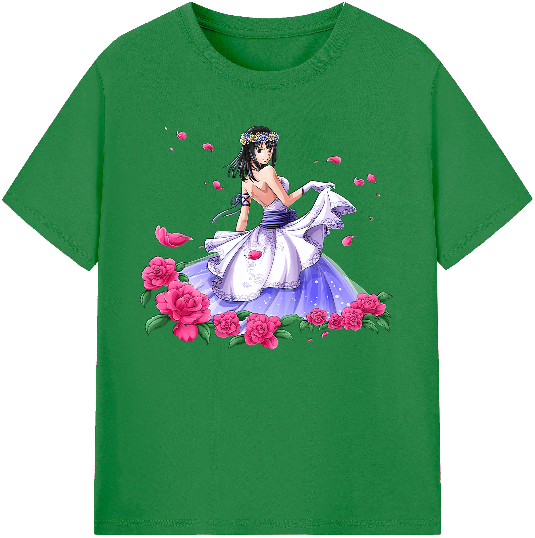 ワンピース ニコ・ロビン ONE PIECE Nico Robin 綿100％ メンズ半袖Tシャツ｜肌触りやわらか＆通気性