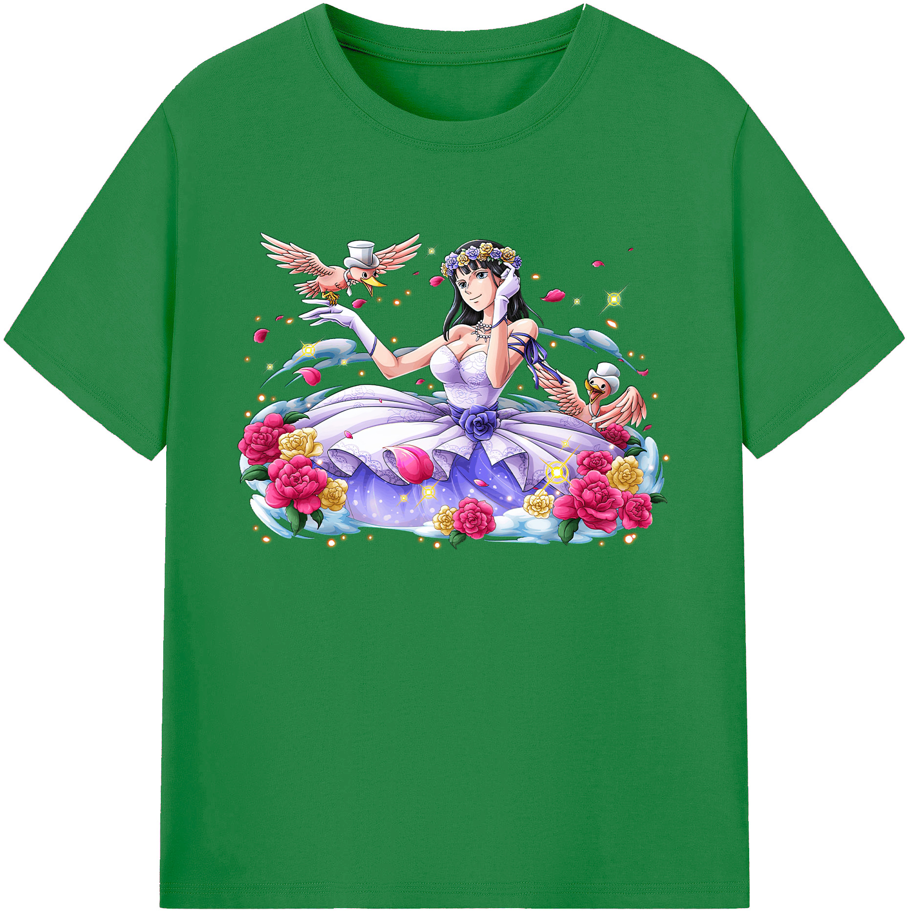ワンピース ニコ・ロビン ONE PIECE Nico Robin 綿100％ メンズ半袖Tシャツ｜肌触りやわらか＆通気性