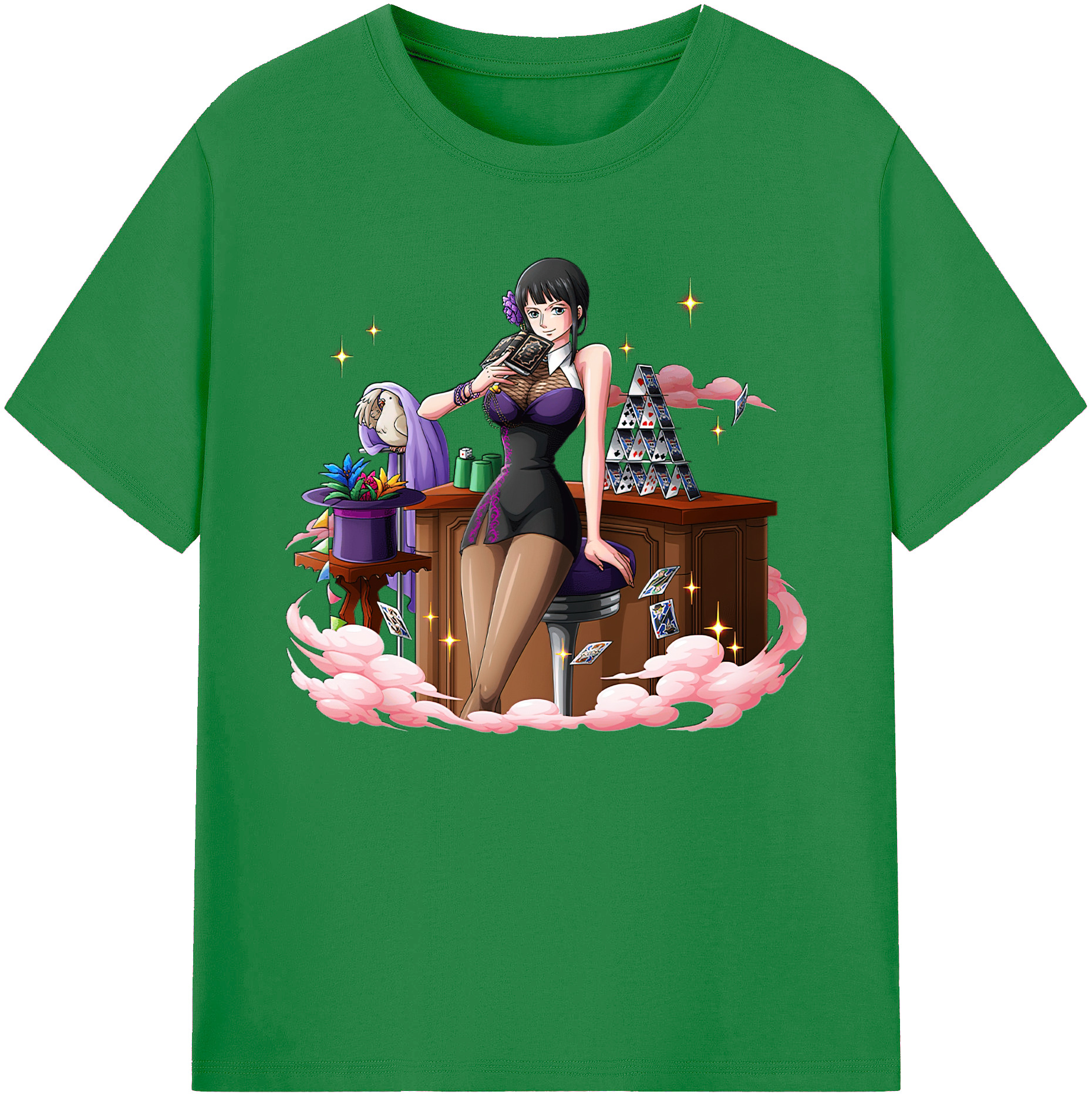 ワンピース ニコ・ロビン ONE PIECE Nico Robin 綿100％ メンズ半袖Tシャツ｜肌触りやわらか＆通気性