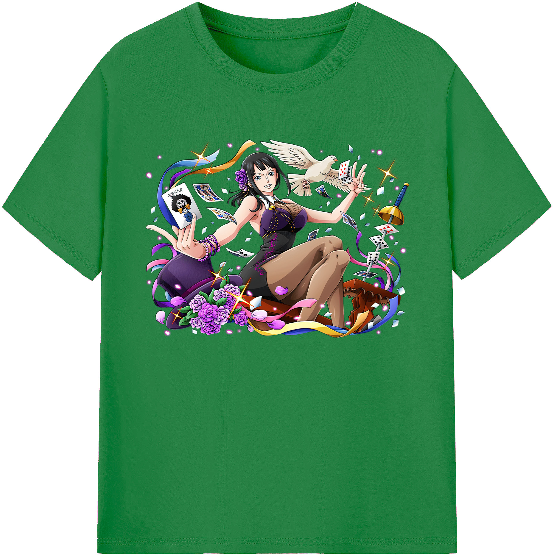 ワンピース ニコ・ロビン ONE PIECE Nico Robin 綿100％ メンズ半袖Tシャツ｜肌触りやわらか＆通気性