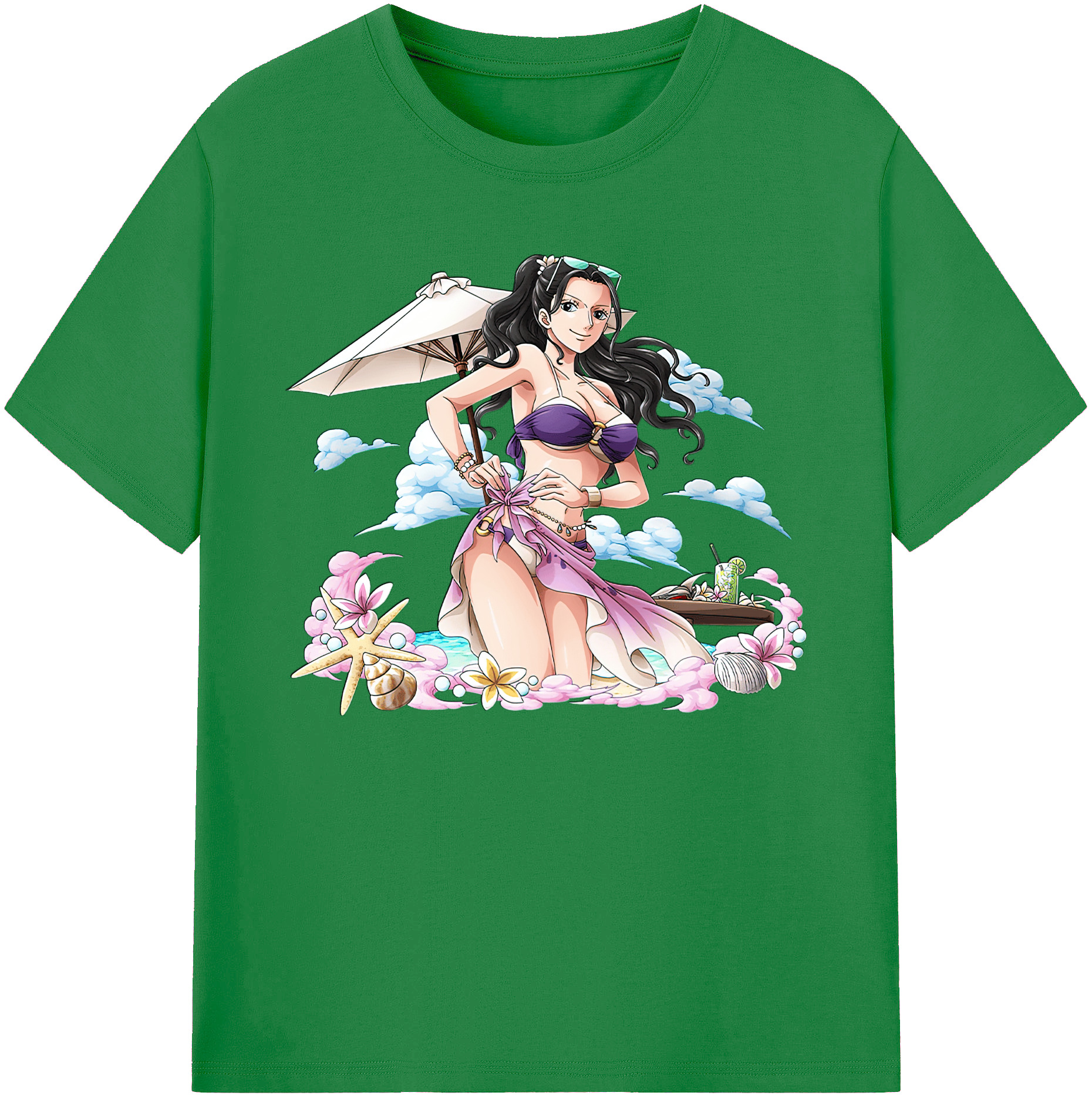 ワンピース ニコ・ロビン ONE PIECE Nico Robin 綿100％ メンズ半袖Tシャツ｜肌触りやわらか＆通気性