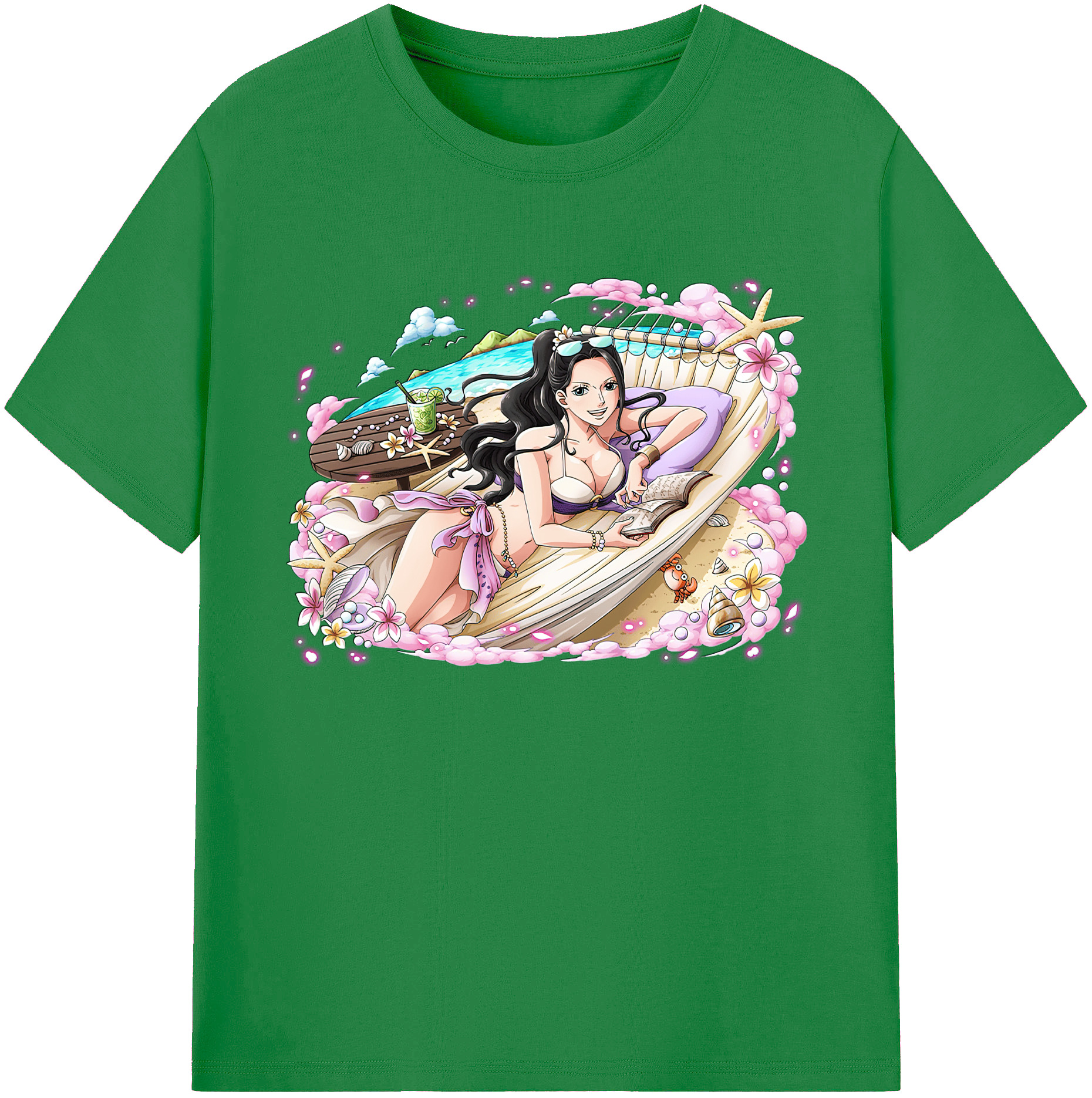 ワンピース ニコ・ロビン ONE PIECE Nico Robin 綿100％ メンズ半袖Tシャツ｜肌触りやわらか＆通気性