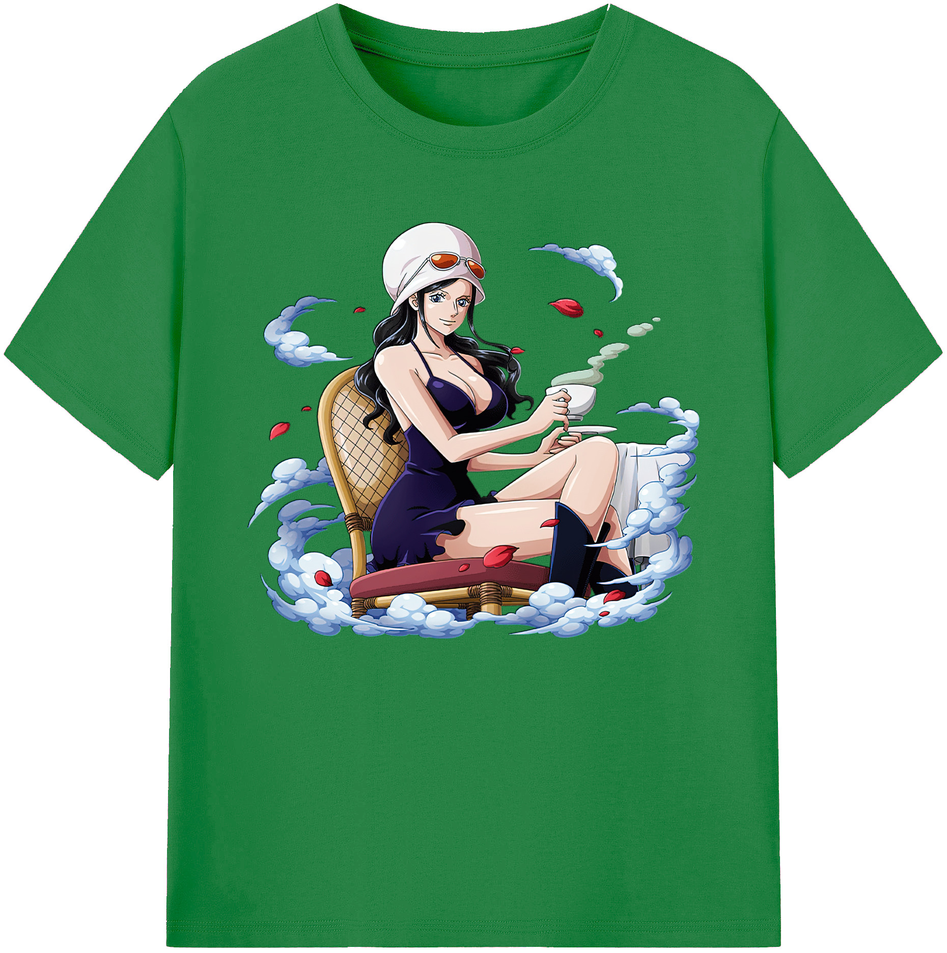 ワンピース ニコ・ロビン ONE PIECE Nico Robin 綿100％ メンズ半袖Tシャツ｜肌触りやわらか＆通気性