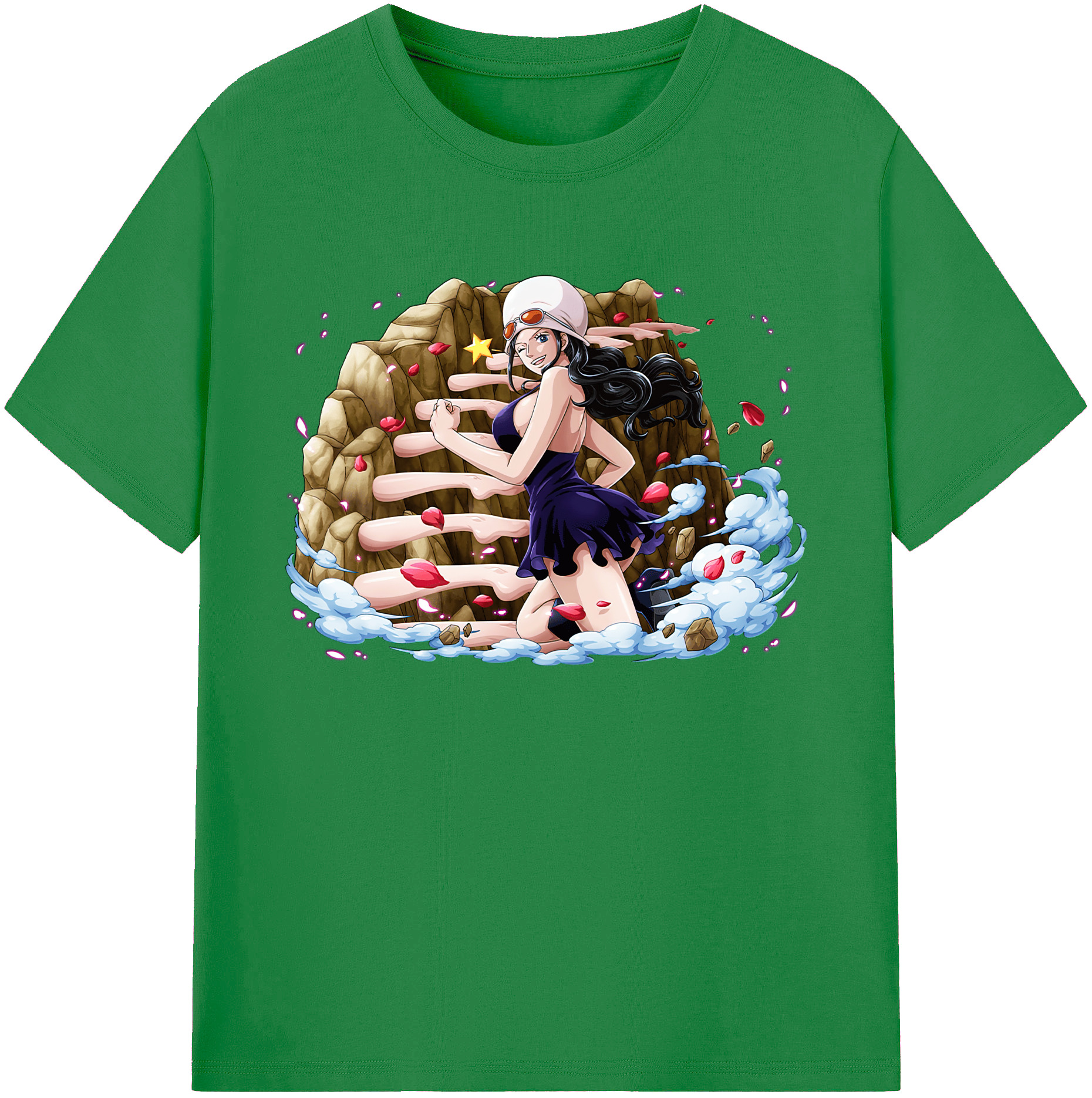 ワンピース ニコ・ロビン ONE PIECE Nico Robin 綿100％ メンズ半袖Tシャツ｜肌触りやわらか＆通気性