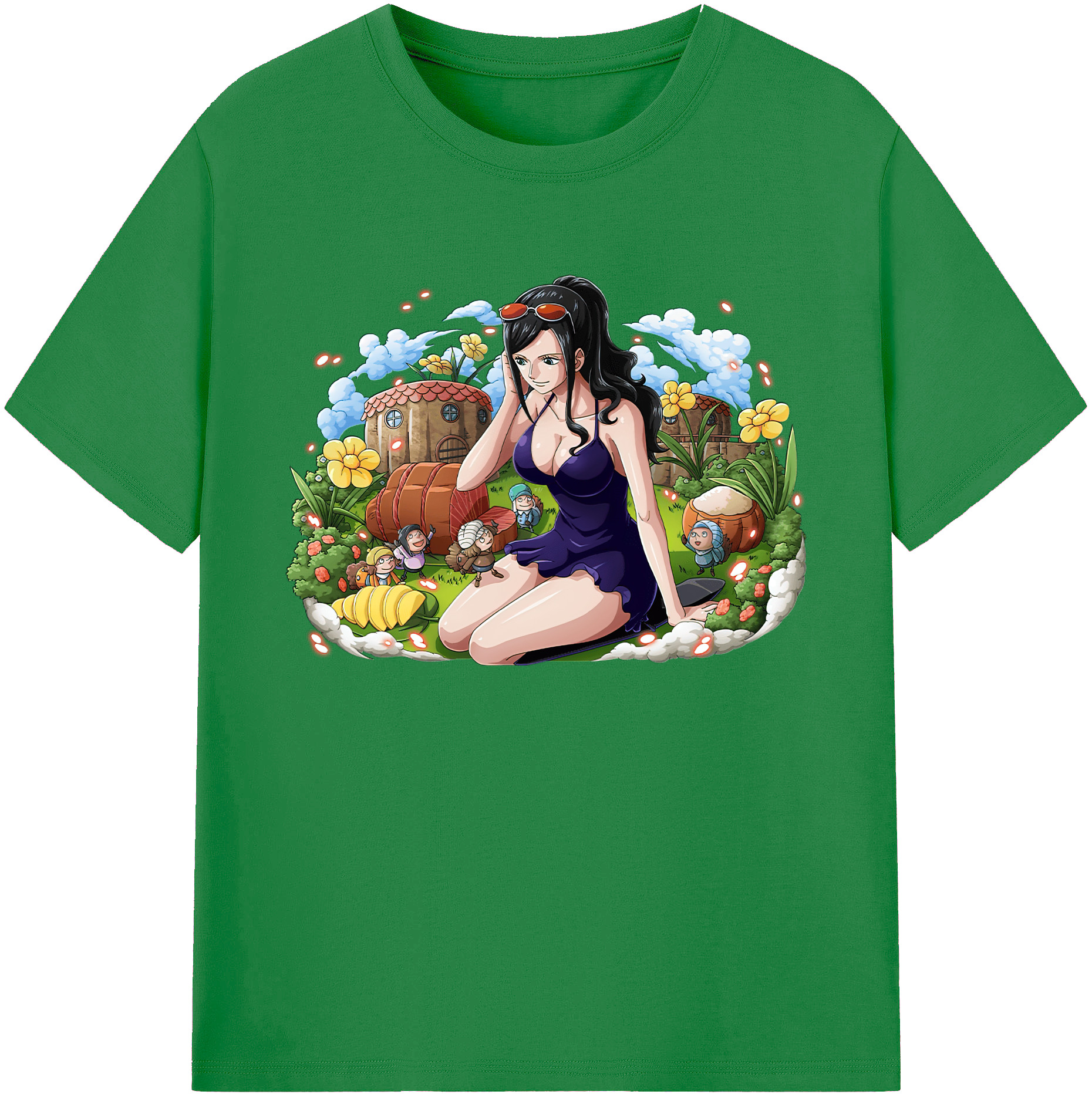 ワンピース ニコ・ロビン ONE PIECE Nico Robin 綿100％ メンズ半袖Tシャツ｜肌触りやわらか＆通気性