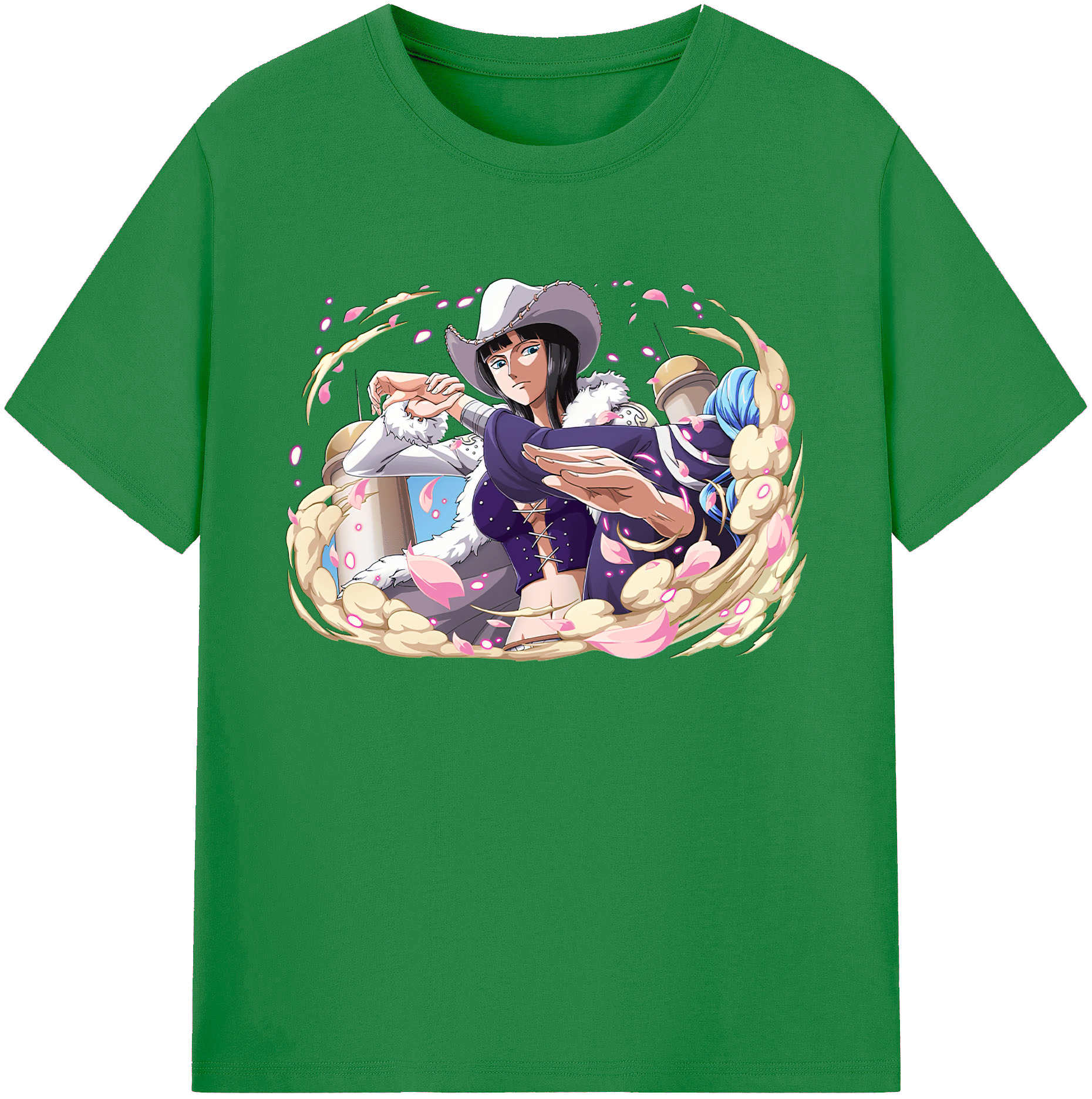 ワンピース ニコ・ロビン ONE PIECE Nico Robin 綿100％ メンズ半袖Tシャツ｜肌触りやわらか＆通気性