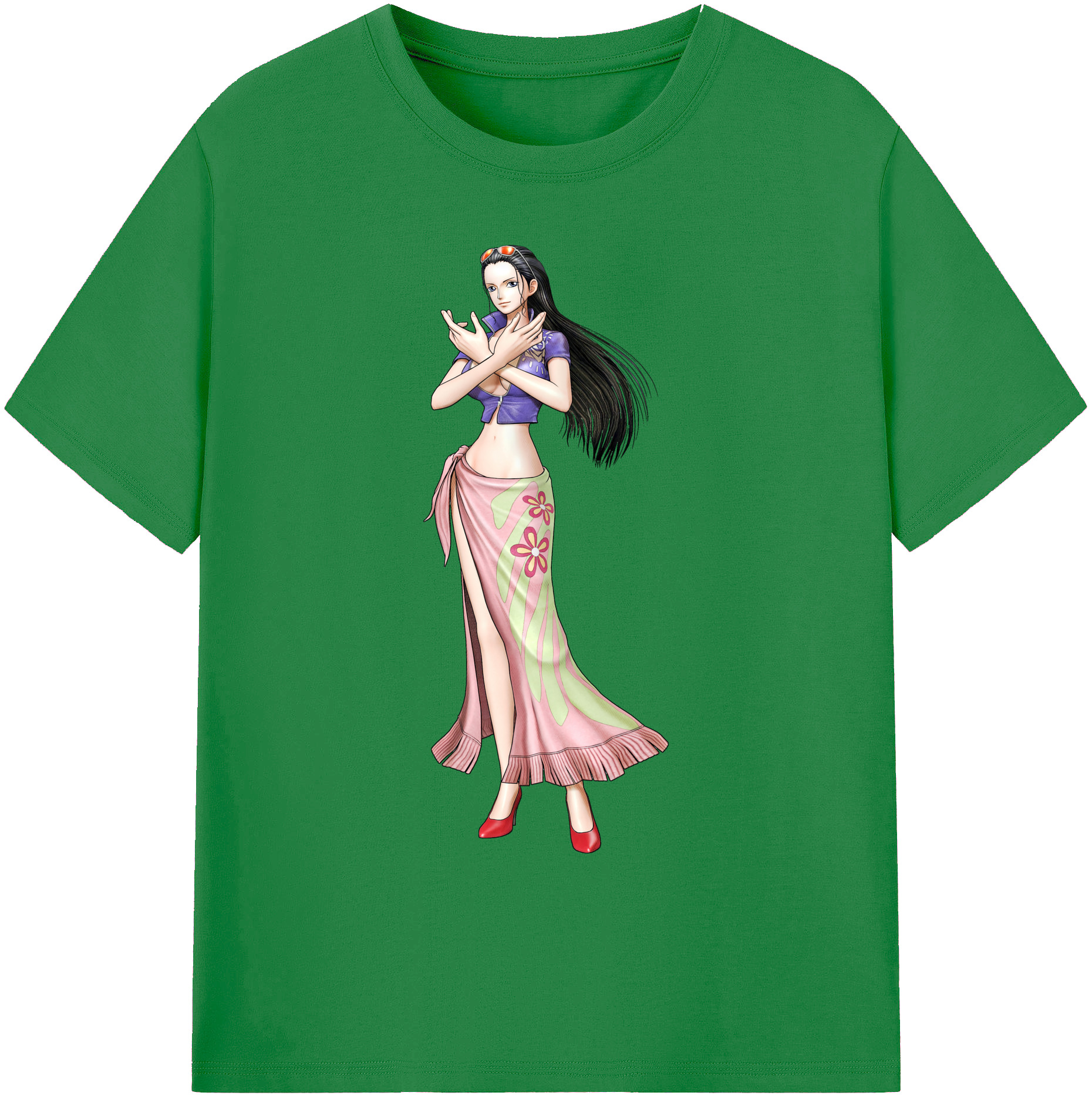 ワンピース ニコ・ロビン ONE PIECE Nico Robin 綿100％ メンズ半袖Tシャツ｜肌触りやわらか＆通気性