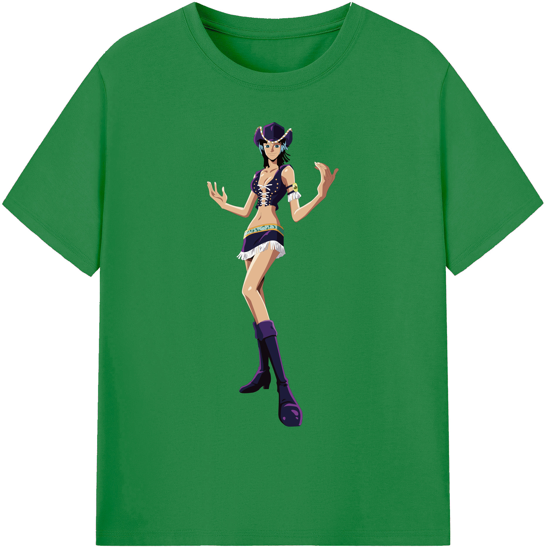 ワンピース ニコ・ロビン ONE PIECE Nico Robin 綿100％ メンズ半袖Tシャツ｜肌触りやわらか＆通気性
