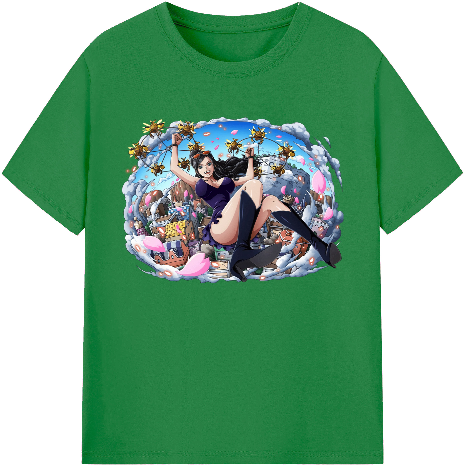 ワンピース ニコ・ロビン ONE PIECE Nico Robin 綿100％ メンズ半袖Tシャツ｜肌触りやわらか＆通気性