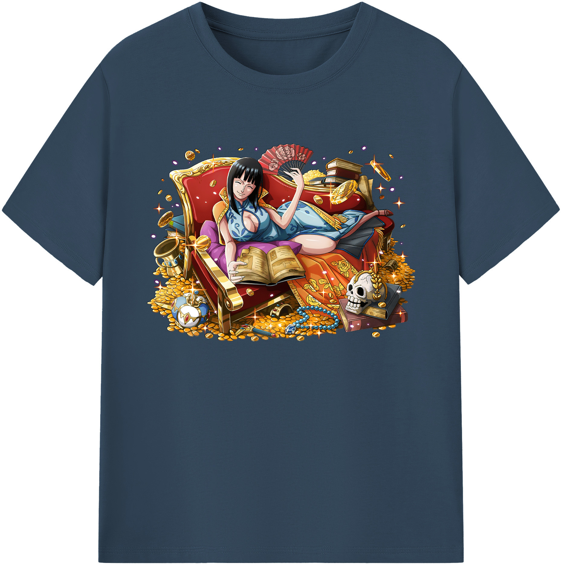 ワンピース ニコ・ロビン ONE PIECE Nico Robin 綿100％ メンズ半袖Tシャツ｜肌触りやわらか＆通気性