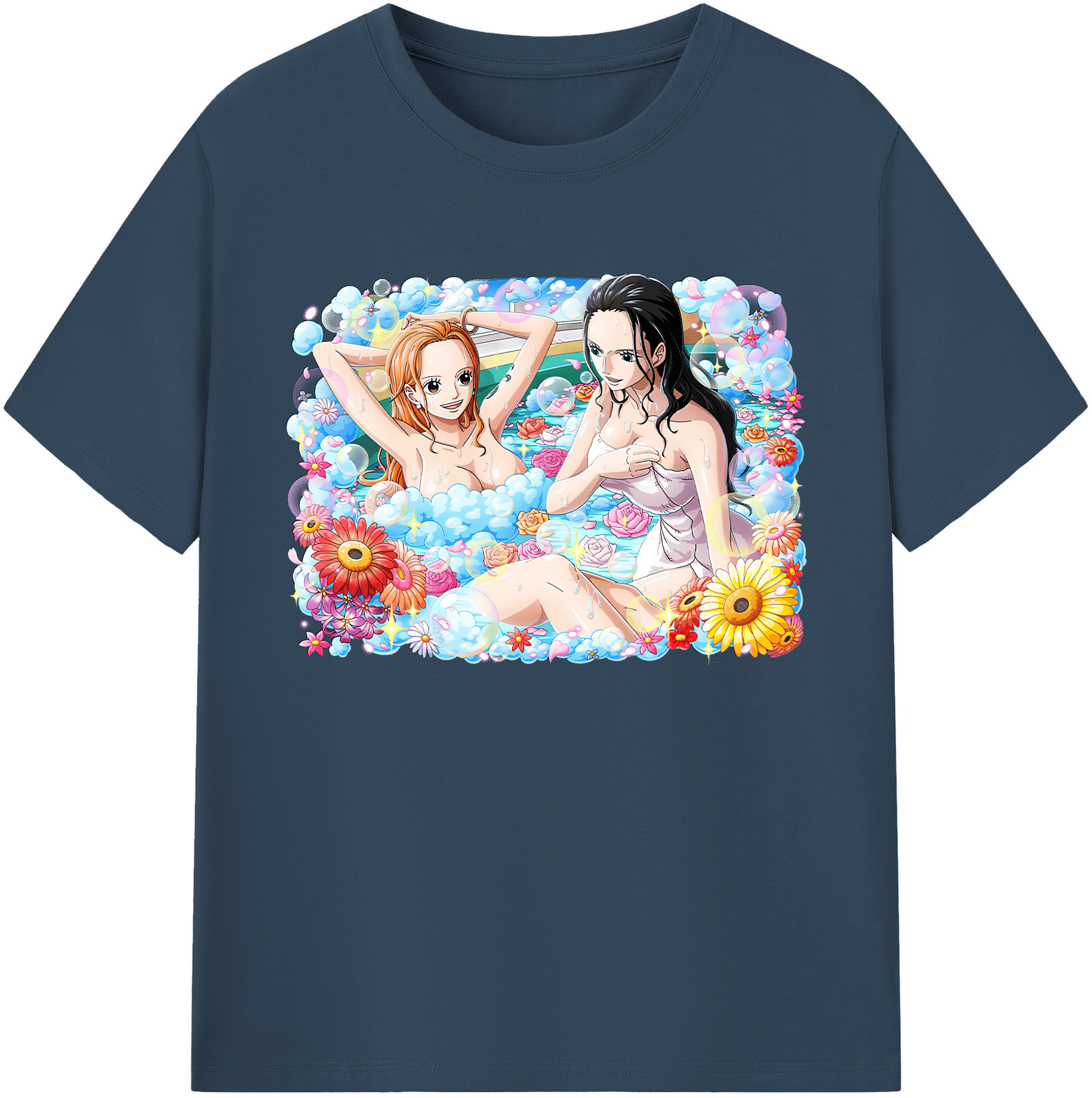 ワンピース ニコ・ロビン ONE PIECE Nico Robin 綿100％ メンズ半袖Tシャツ｜肌触りやわらか＆通気性