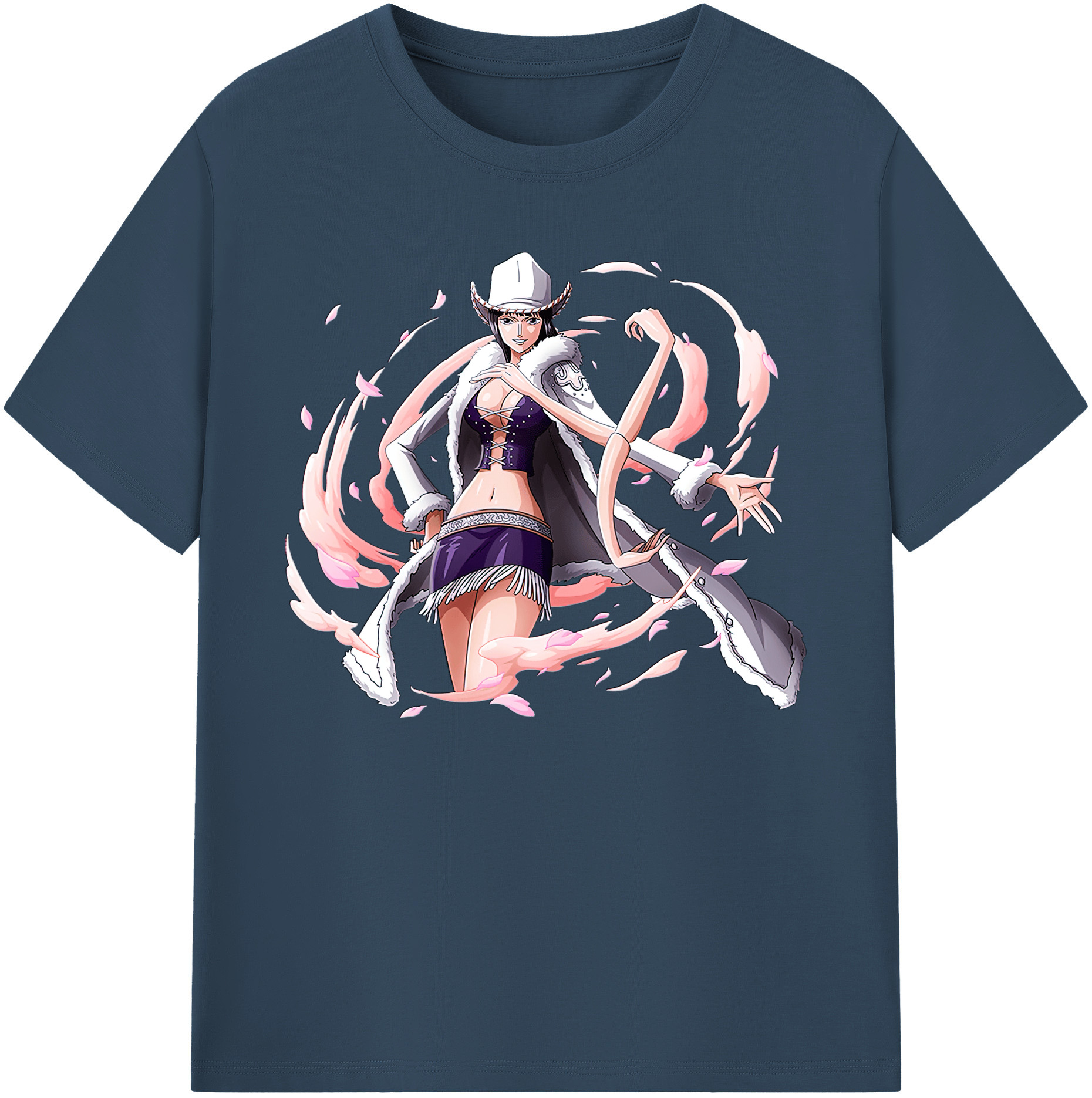ワンピース ニコ・ロビン ONE PIECE Nico Robin 綿100％ メンズ半袖Tシャツ｜肌触りやわらか＆通気性