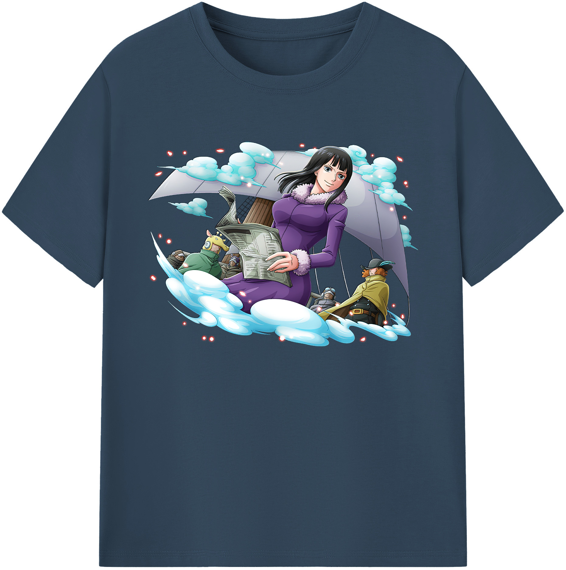 ワンピース ニコ・ロビン ONE PIECE Nico Robin 綿100％ メンズ半袖Tシャツ｜肌触りやわらか＆通気性