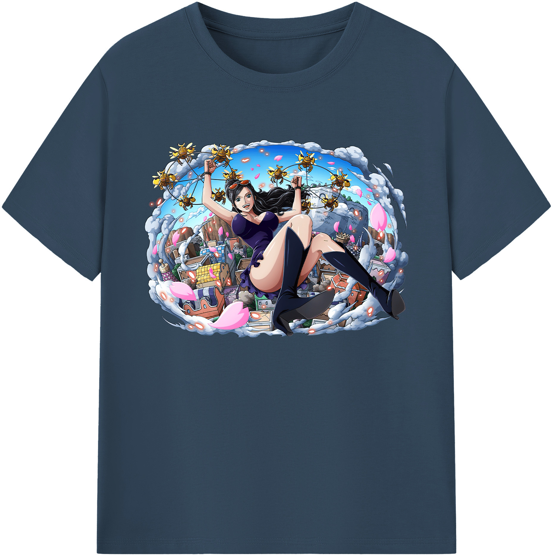 ワンピース ニコ・ロビン ONE PIECE Nico Robin 綿100％ メンズ半袖Tシャツ｜肌触りやわらか＆通気性