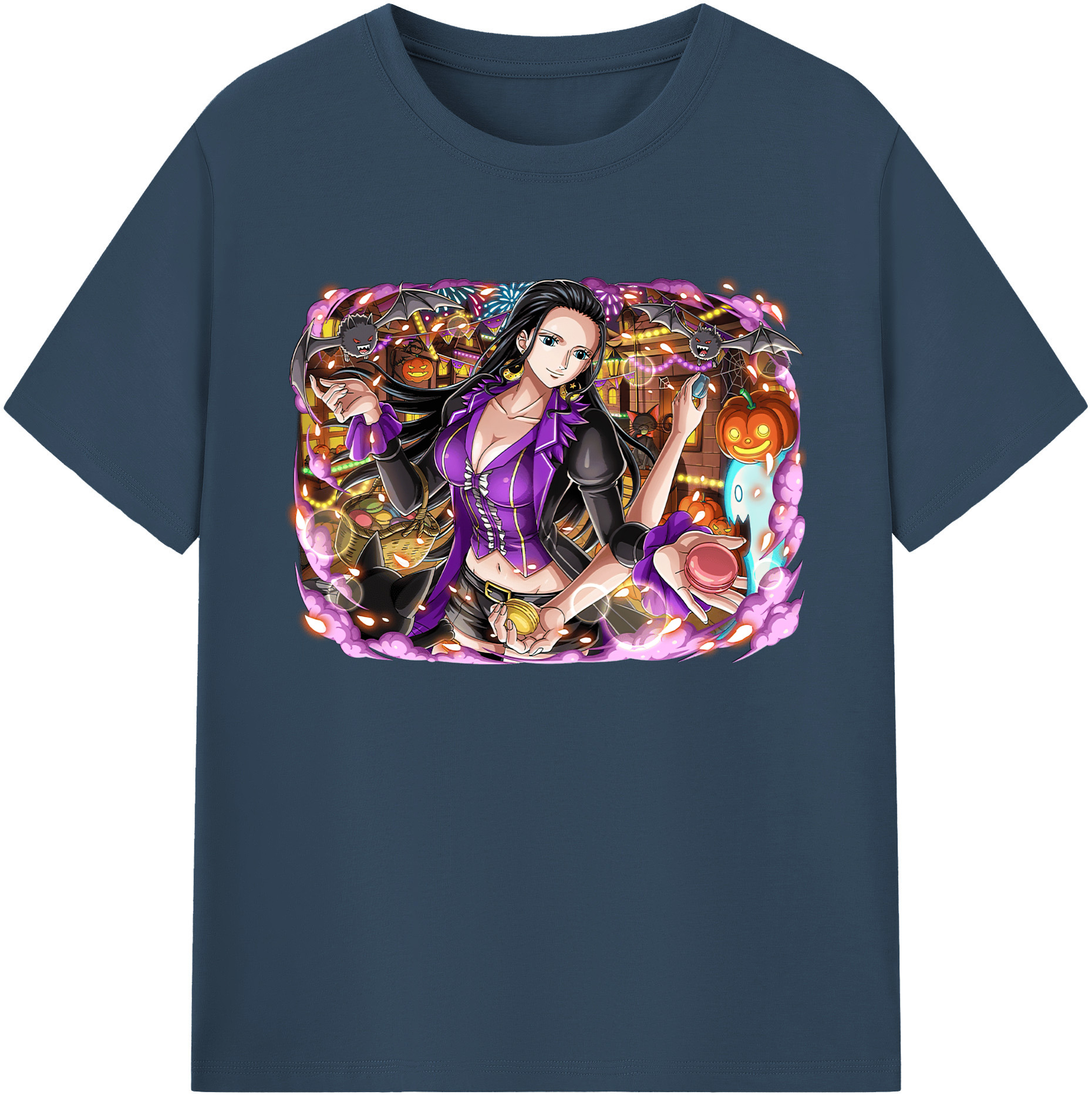 ワンピース ニコ・ロビン ONE PIECE Nico Robin 綿100％ メンズ半袖Tシャツ｜肌触りやわらか＆通気性