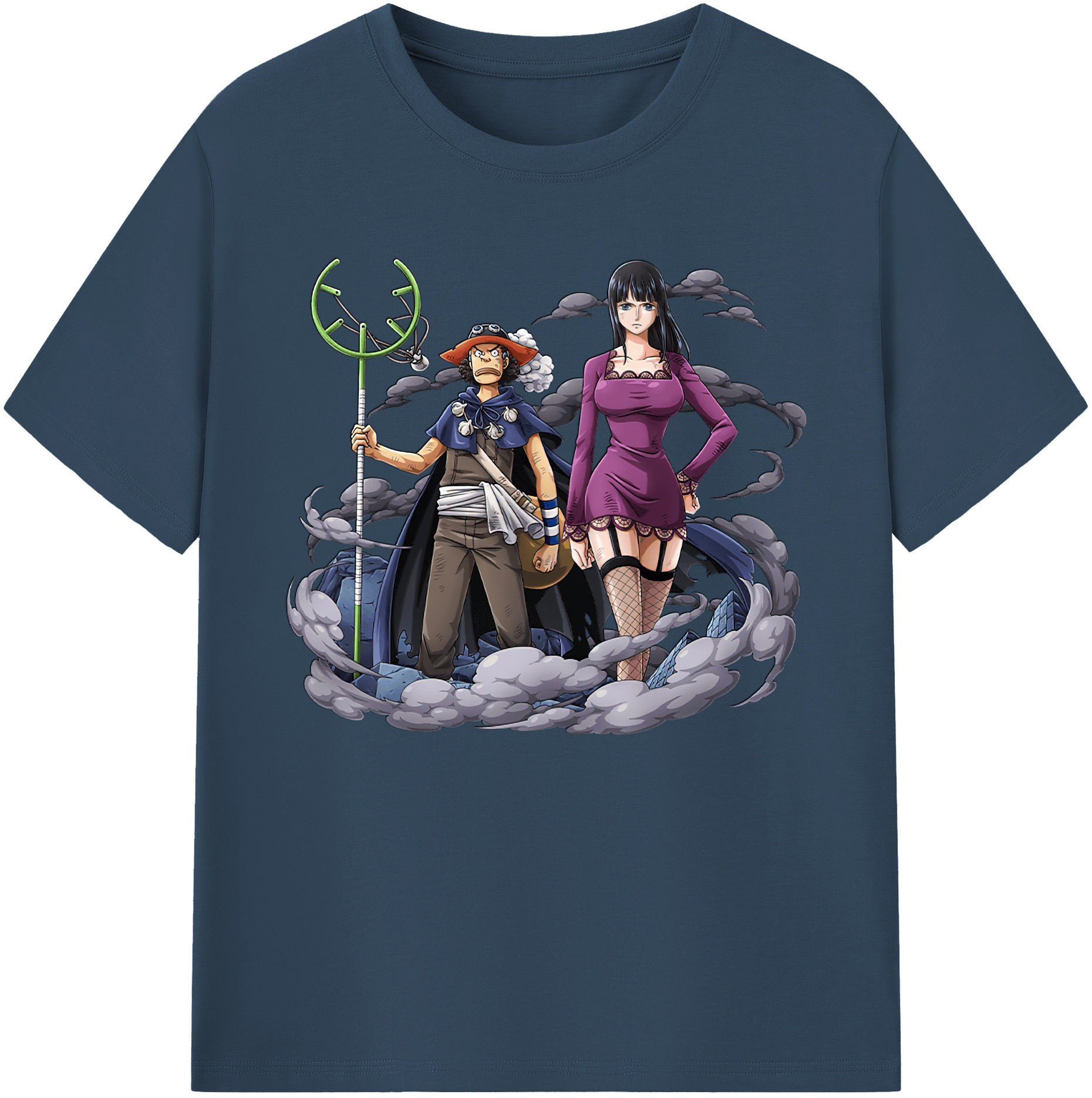 ワンピース ニコ・ロビン ONE PIECE Nico Robin 綿100％ メンズ半袖Tシャツ｜肌触りやわらか＆通気性