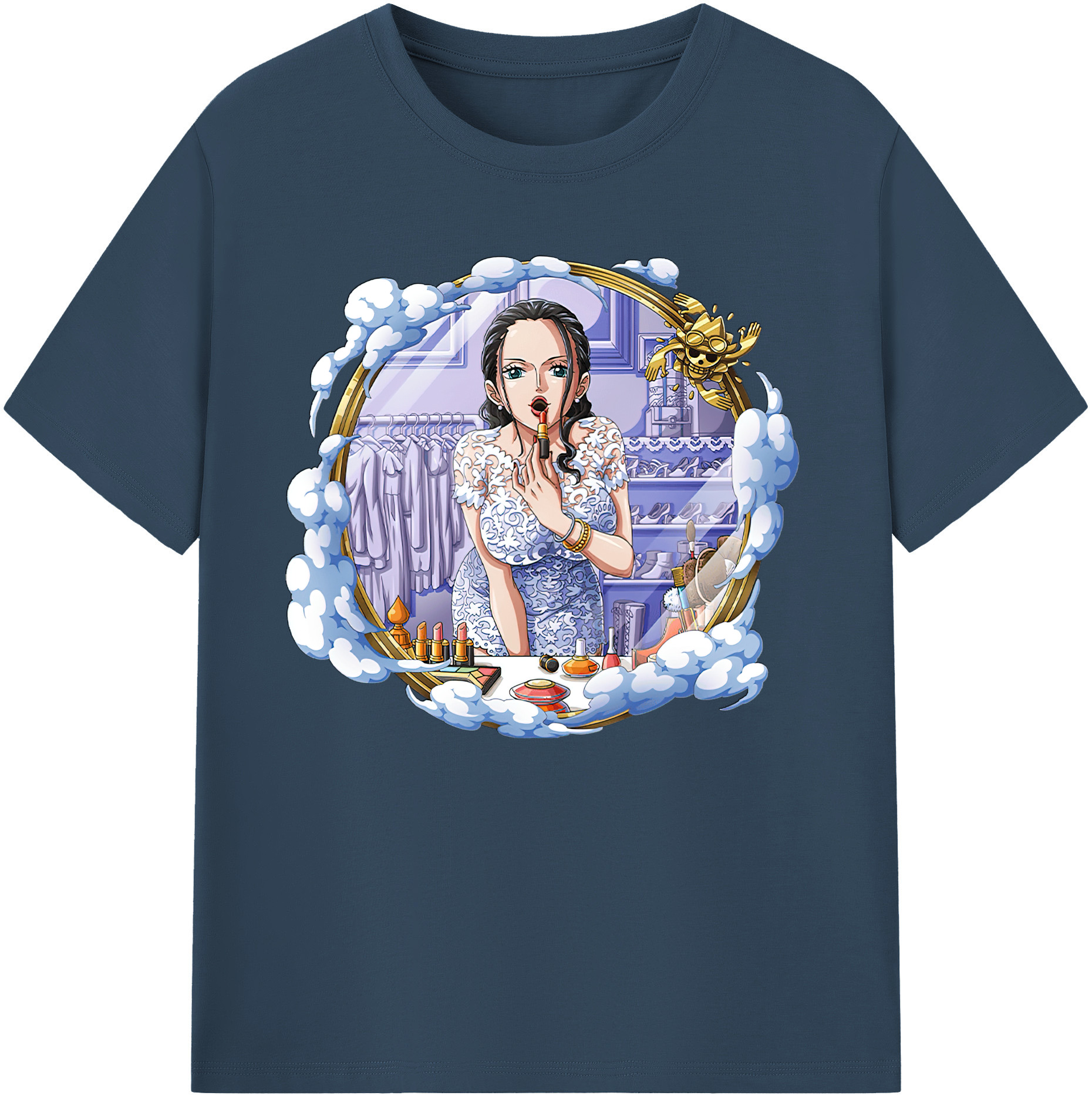 ワンピース ニコ・ロビン ONE PIECE Nico Robin 綿100％ メンズ半袖Tシャツ｜肌触りやわらか＆通気性