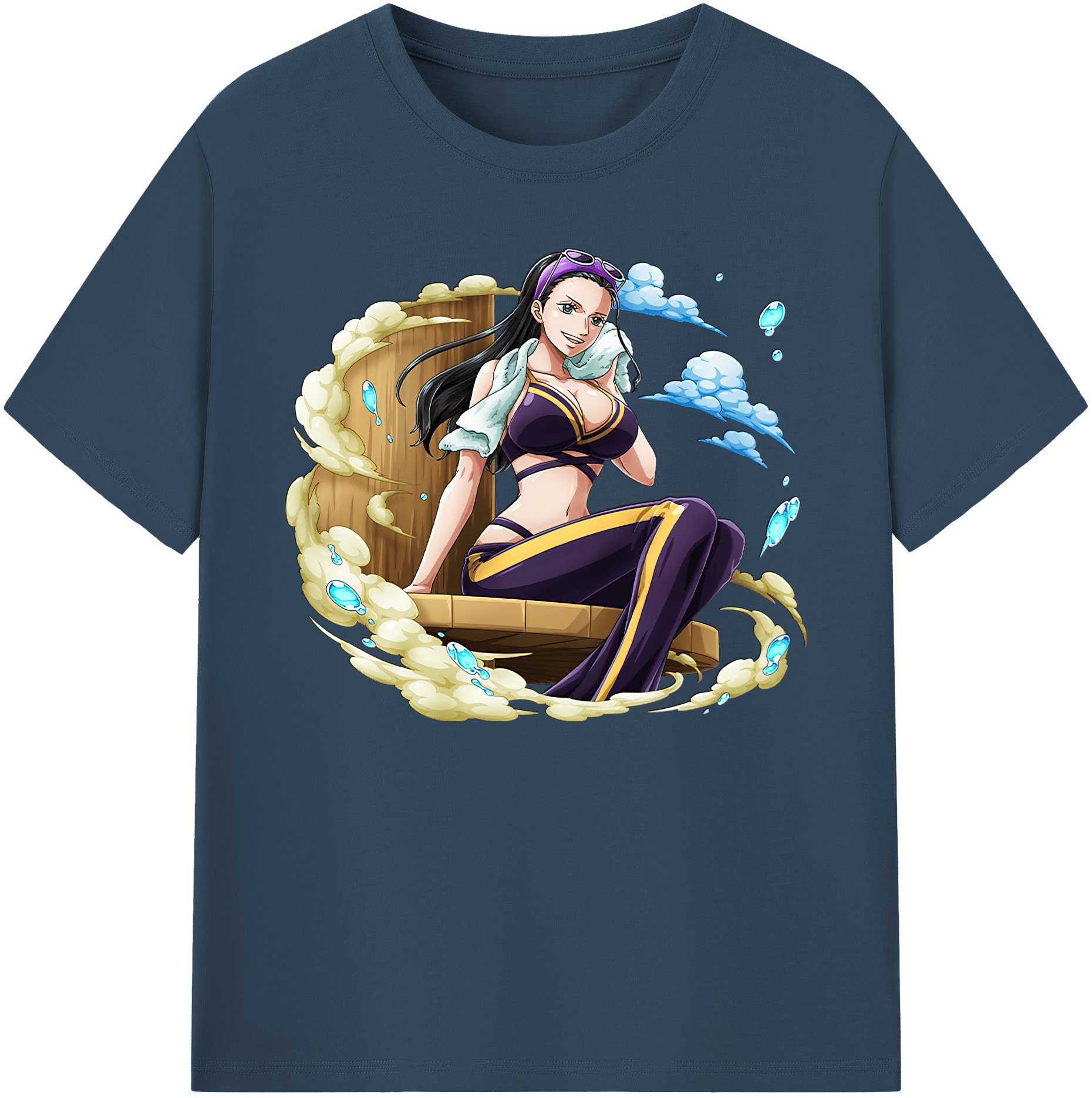 ワンピース ニコ・ロビン ONE PIECE Nico Robin 綿100％ メンズ半袖Tシャツ｜肌触りやわらか＆通気性