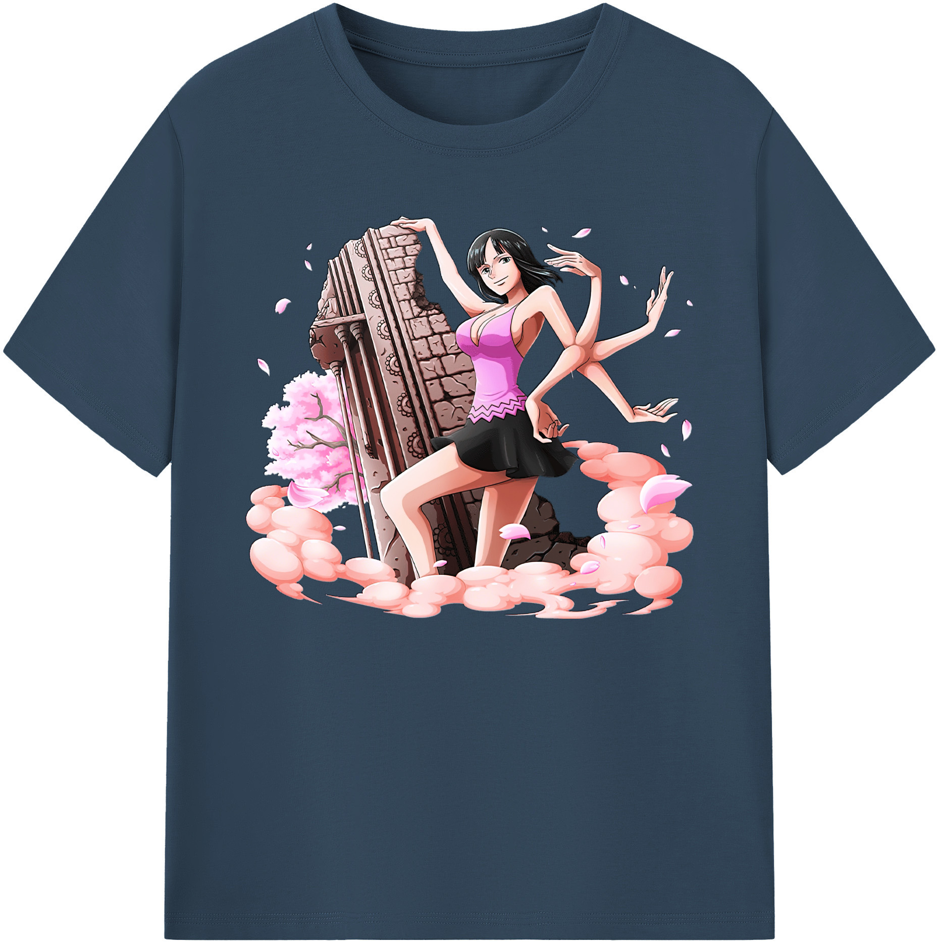 ワンピース ニコ・ロビン ONE PIECE Nico Robin 綿100％ メンズ半袖Tシャツ｜肌触りやわらか＆通気性
